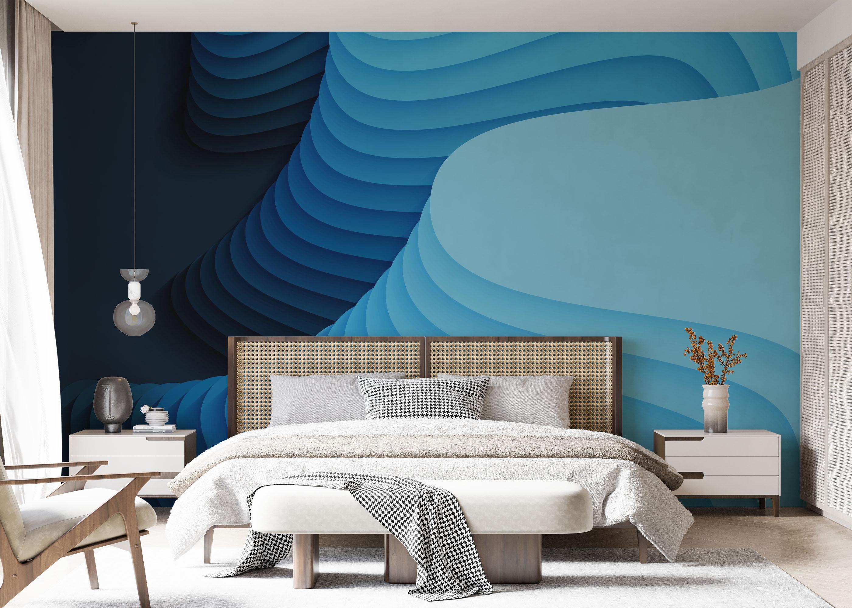 Fototapet Blue Shades Paper mockup 7