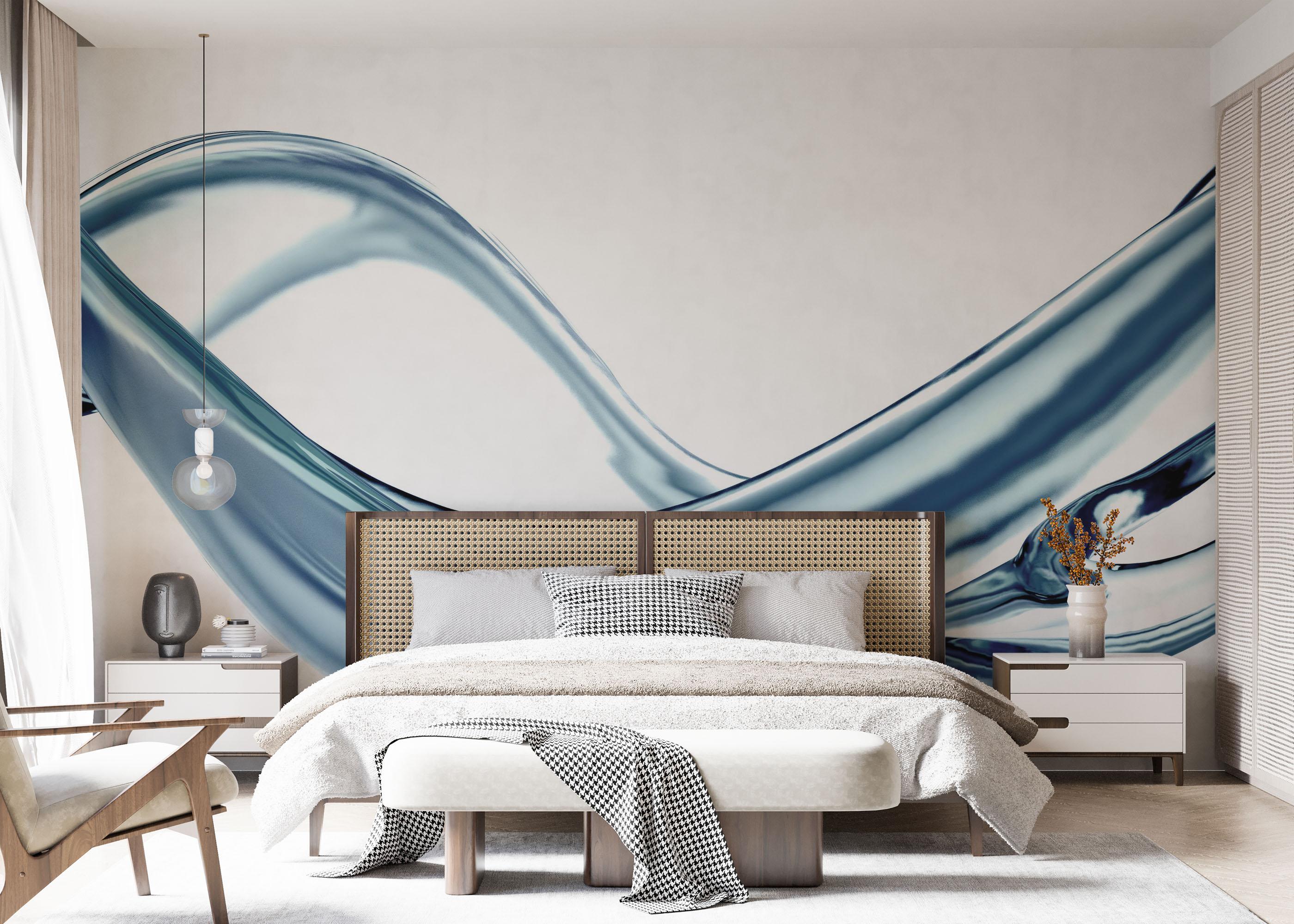 Fototapet Clear Blue Liquid mockup 7