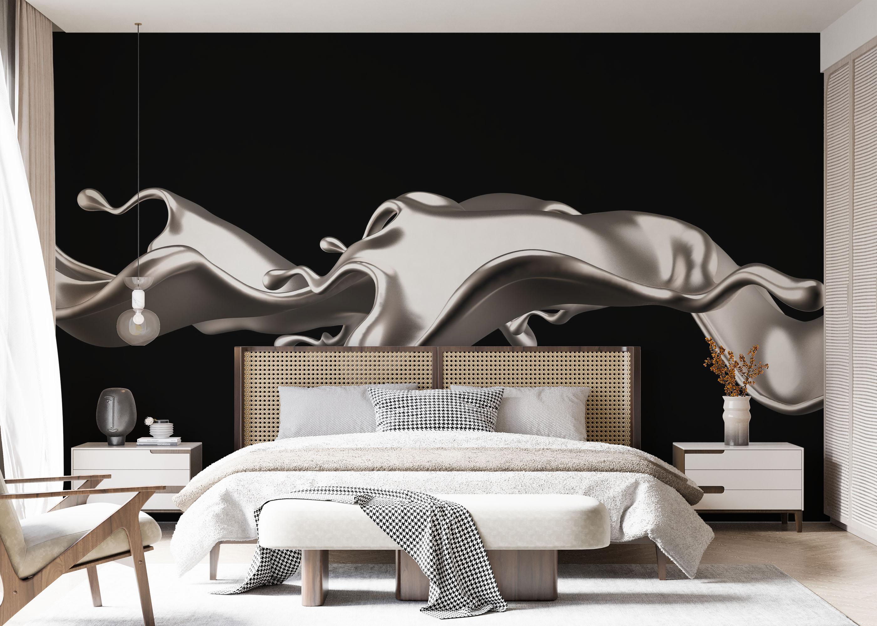 Fototapet Elegant Silver Liquid mockup 7