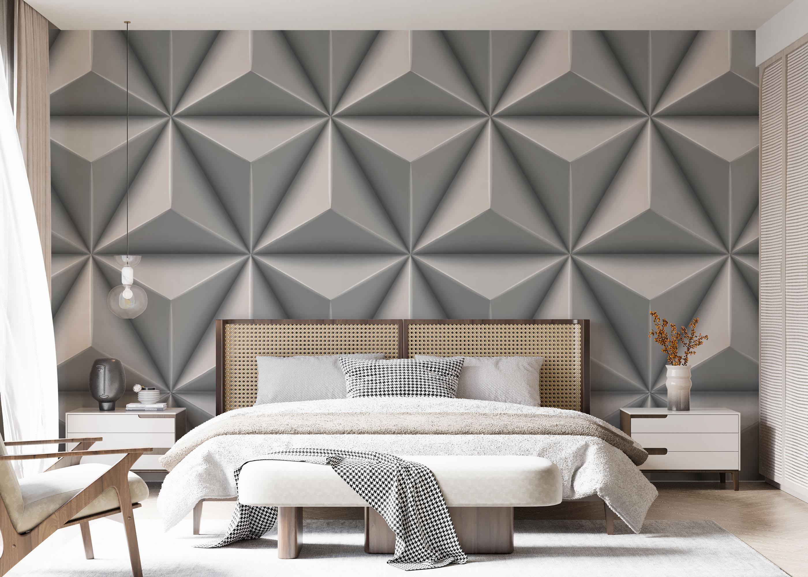 Fototapet Grey 3d Triangle mockup 7