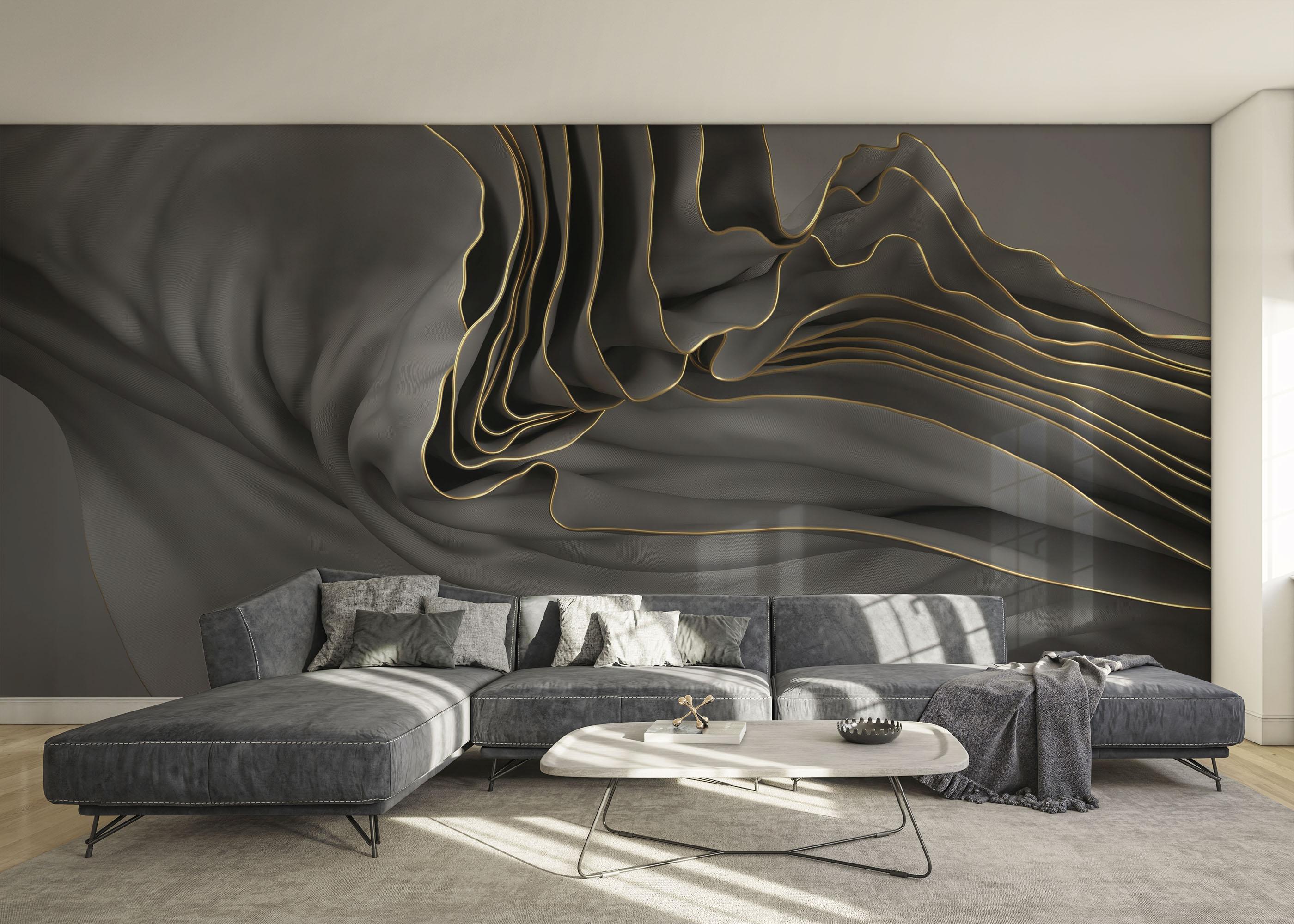 Fototapet 3d Wavy Material mockup 0