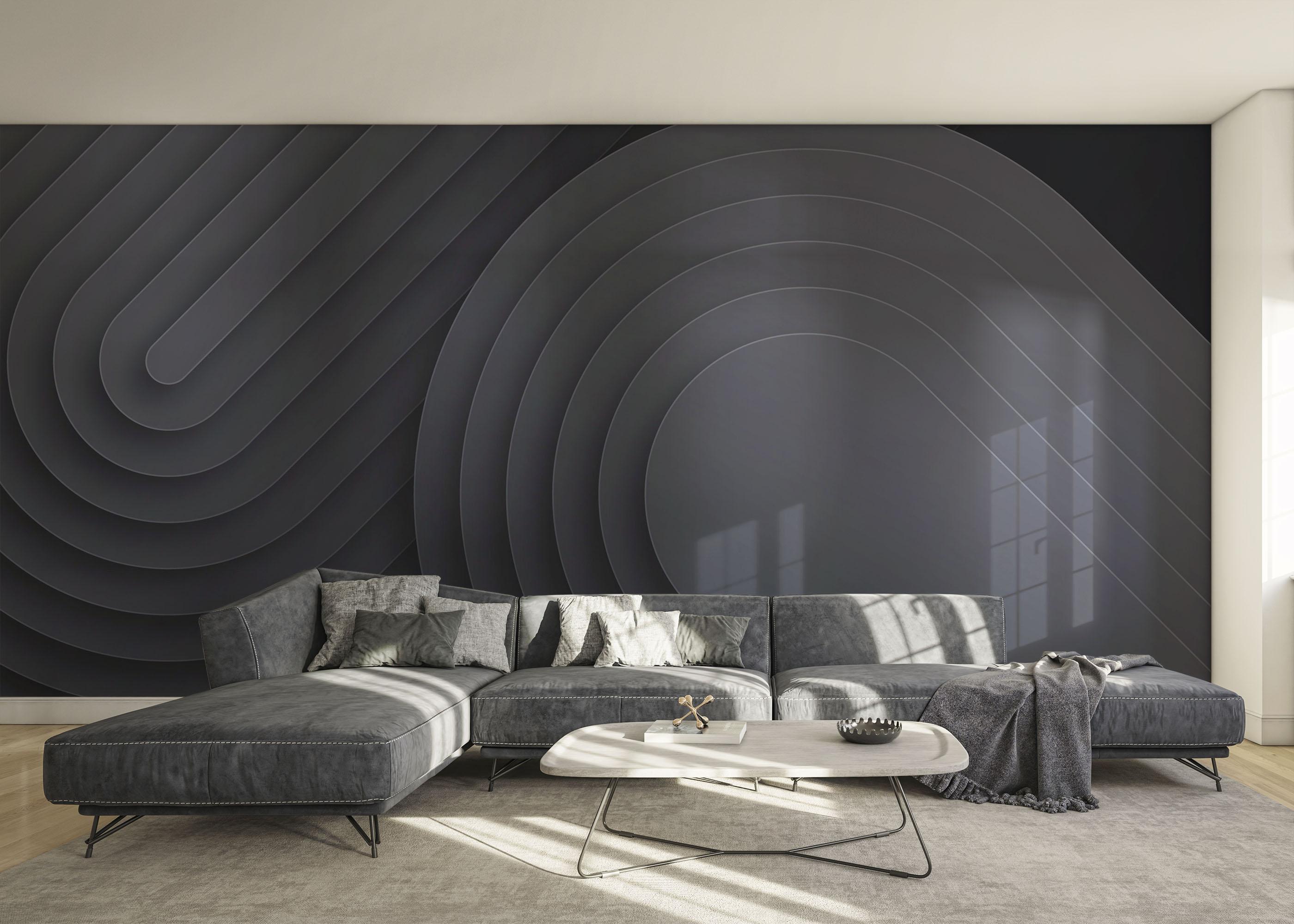 Fototapet Black Curved Shapes mockup 0