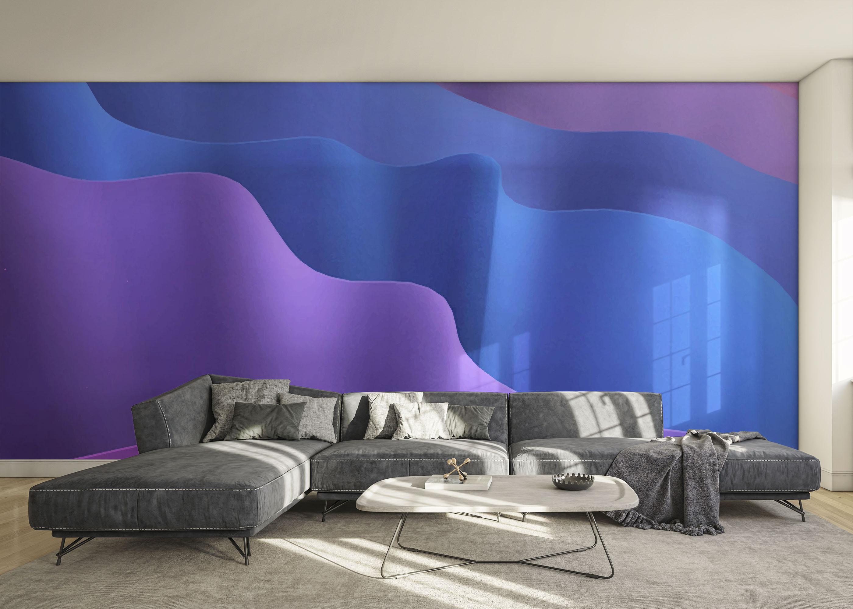 Fototapet Blue 3d Paper mockup 0