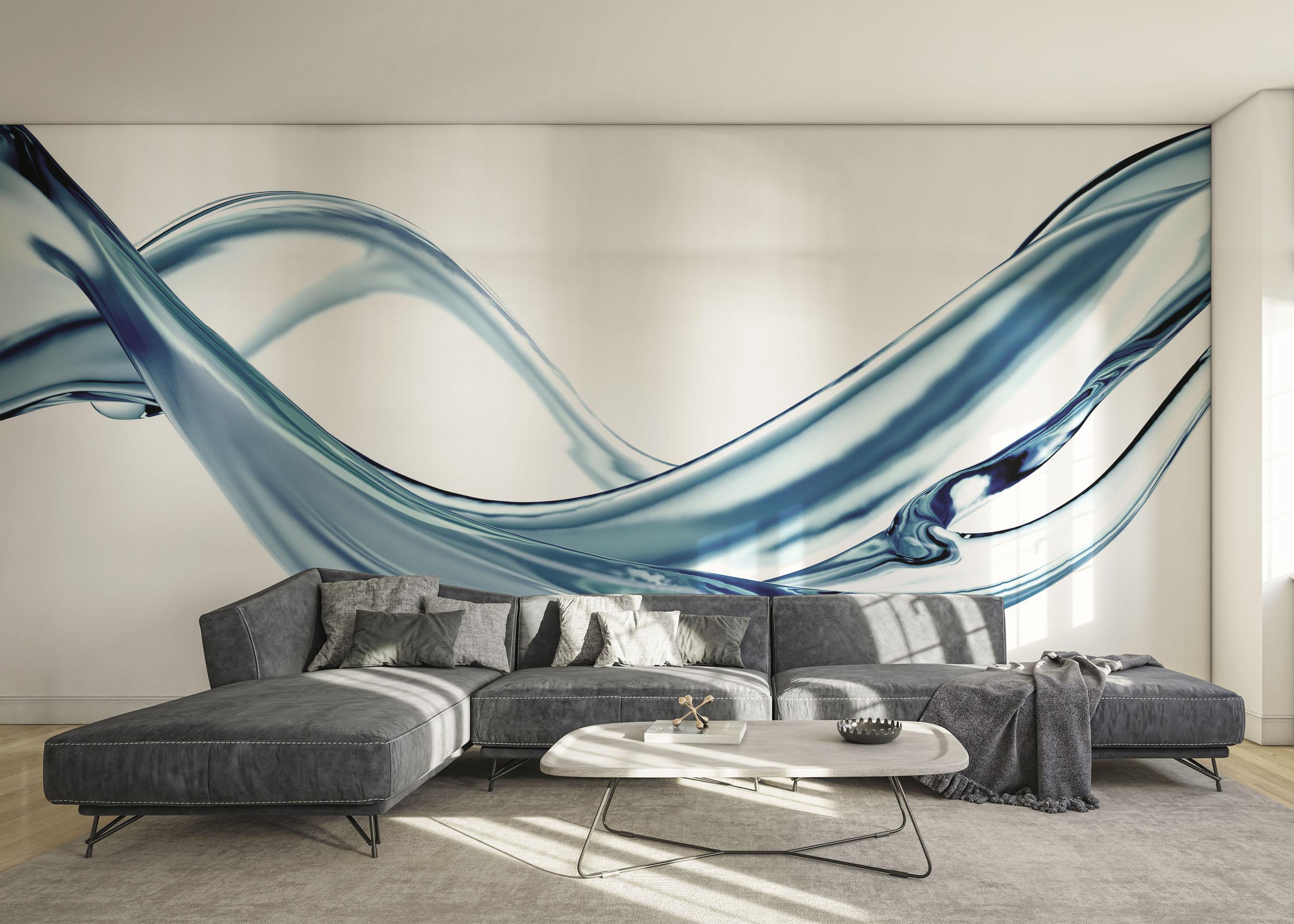 Fototapet Clear Blue Liquid mockup 0