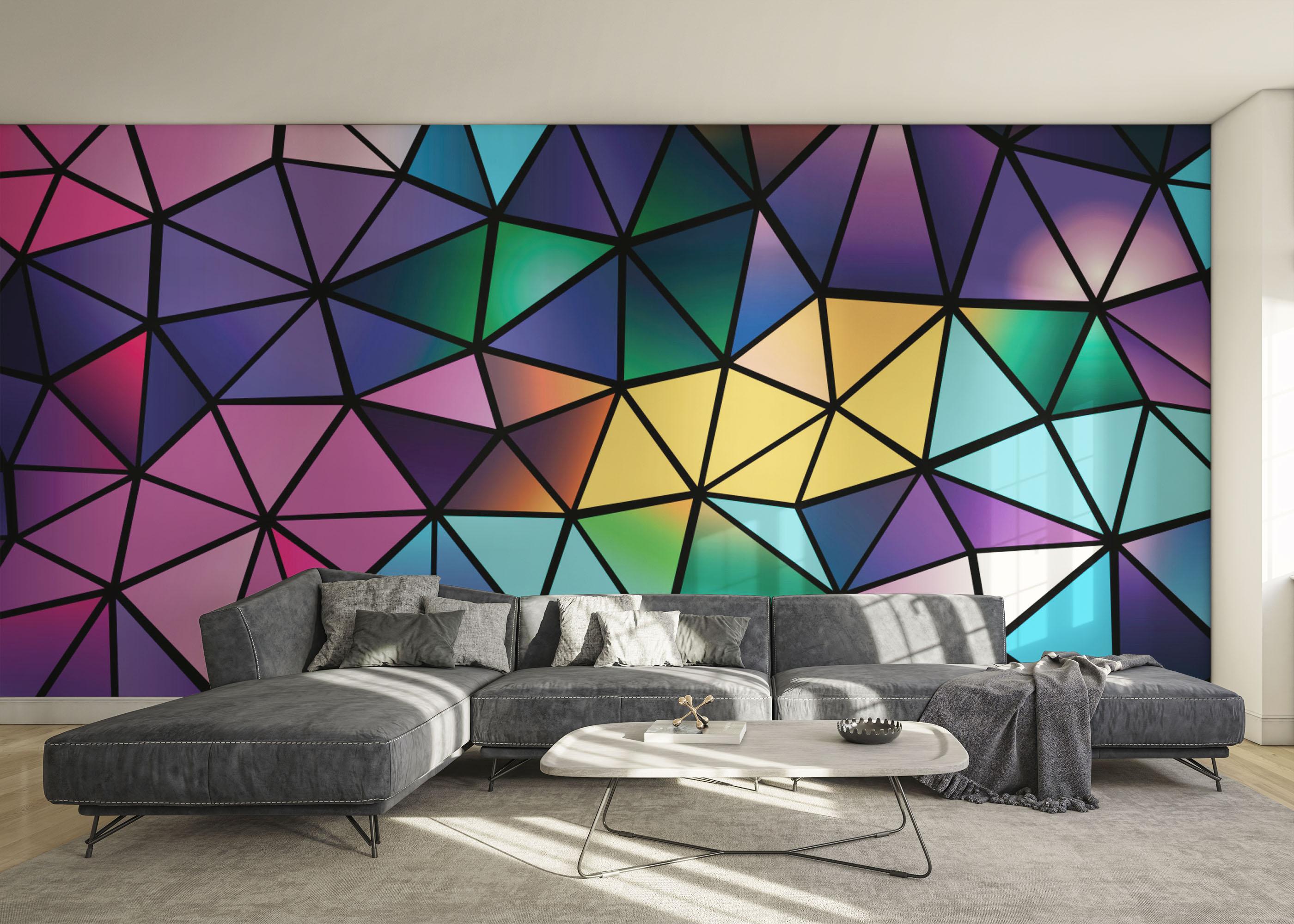 Fototapet Color Mosaic Polygons mockup 0