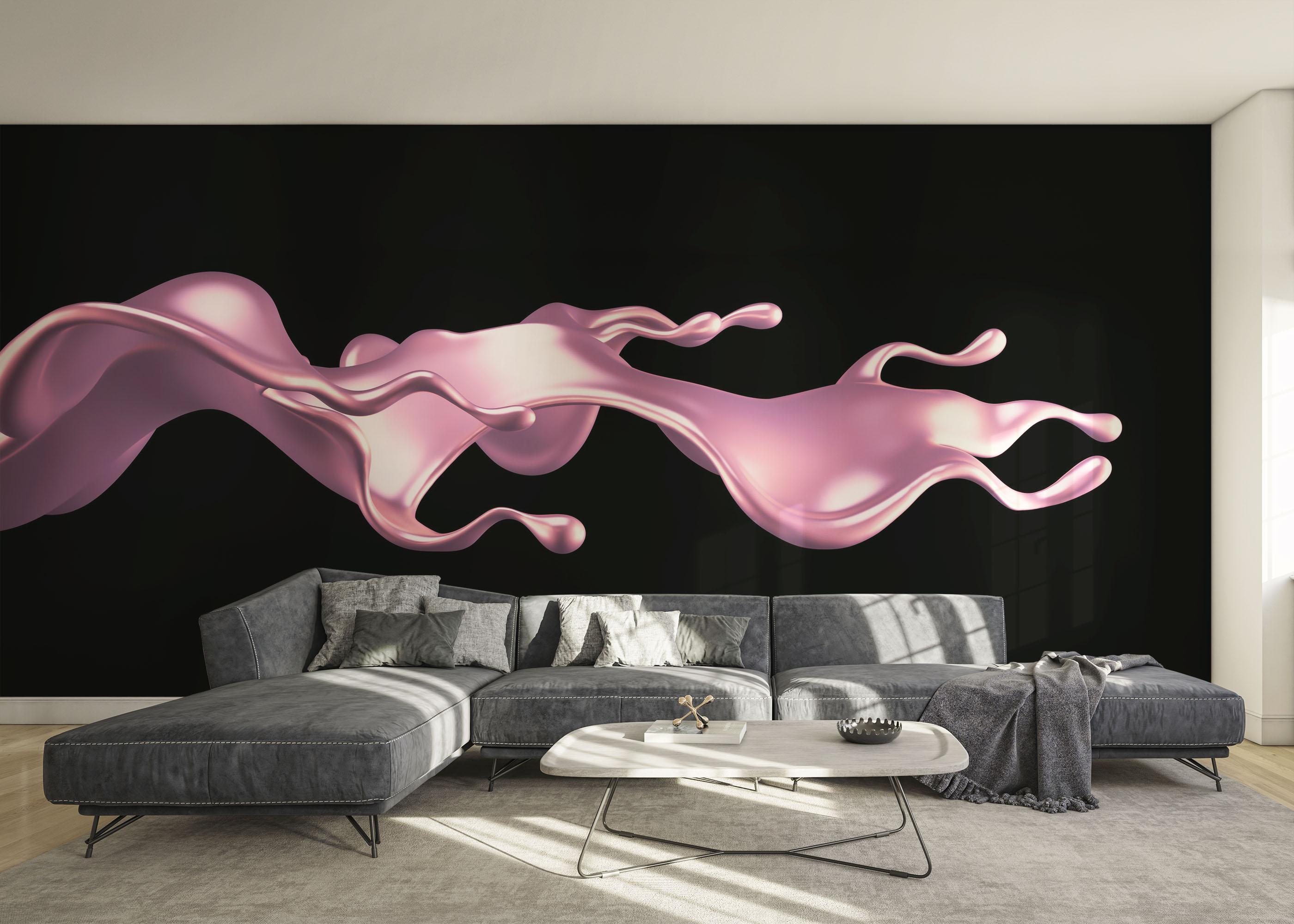 Fototapet Cool Pink Floating Liquid mockup 0
