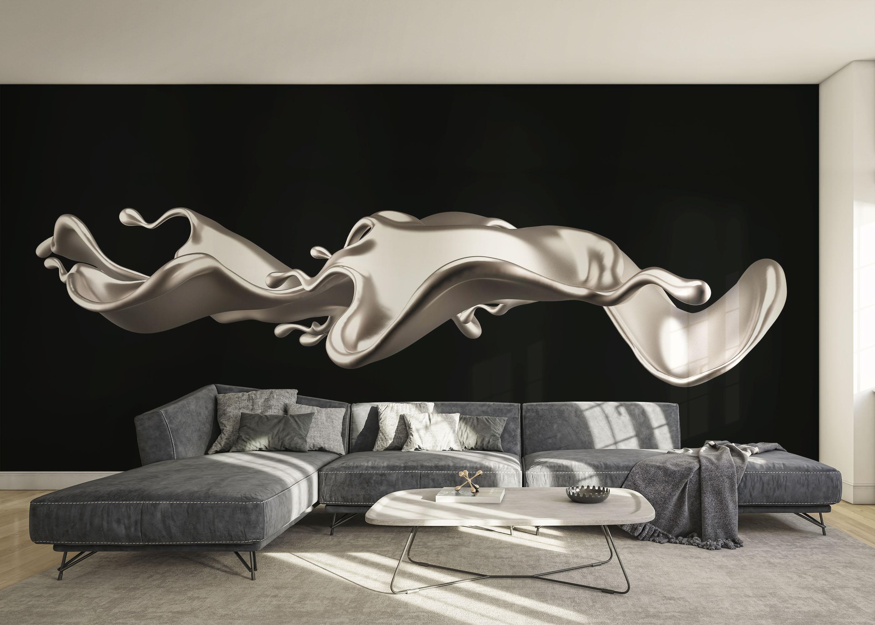 Fototapet Elegant Silver Liquid mockup 0