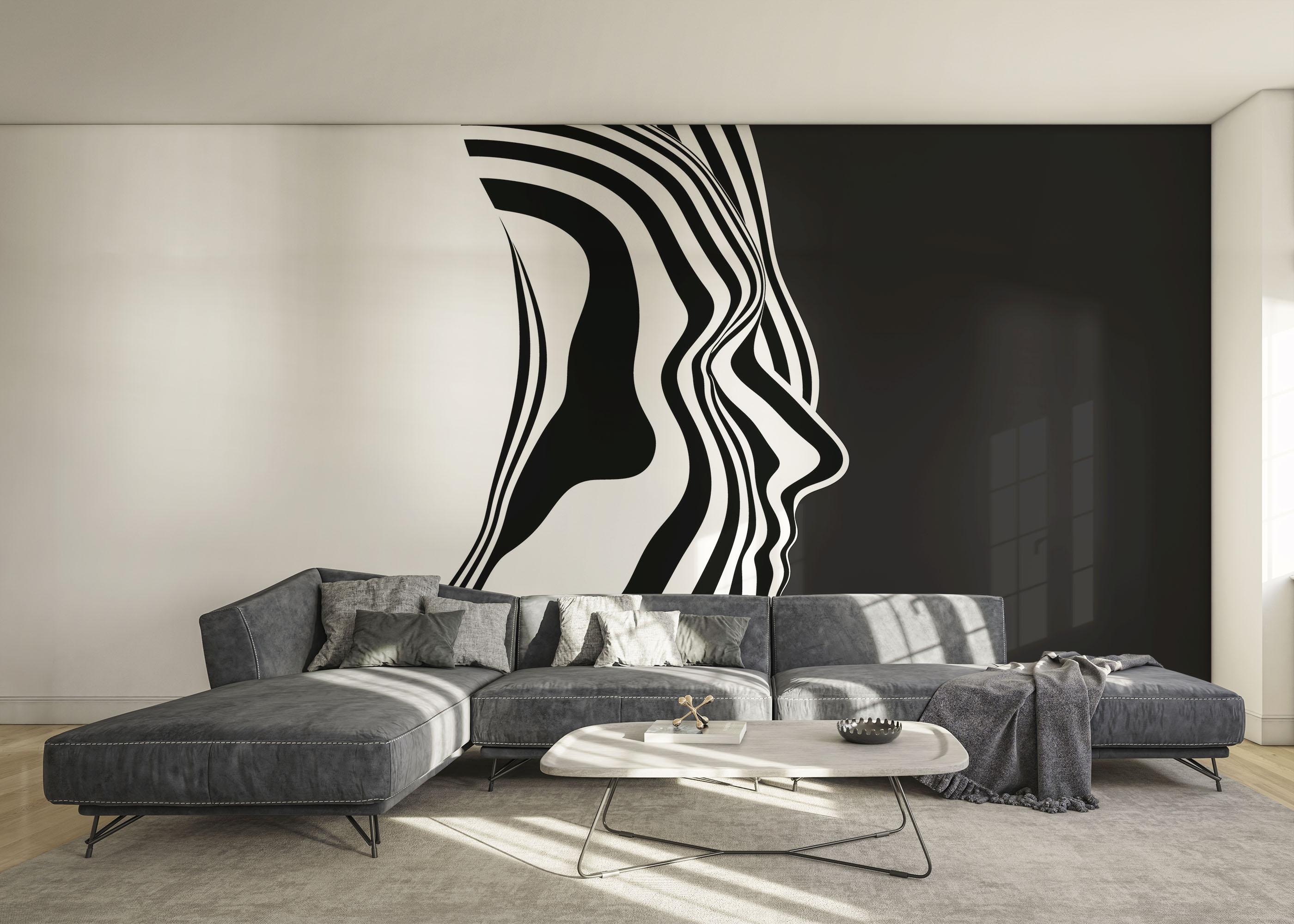 Fototapet Face 3d Line mockup 0