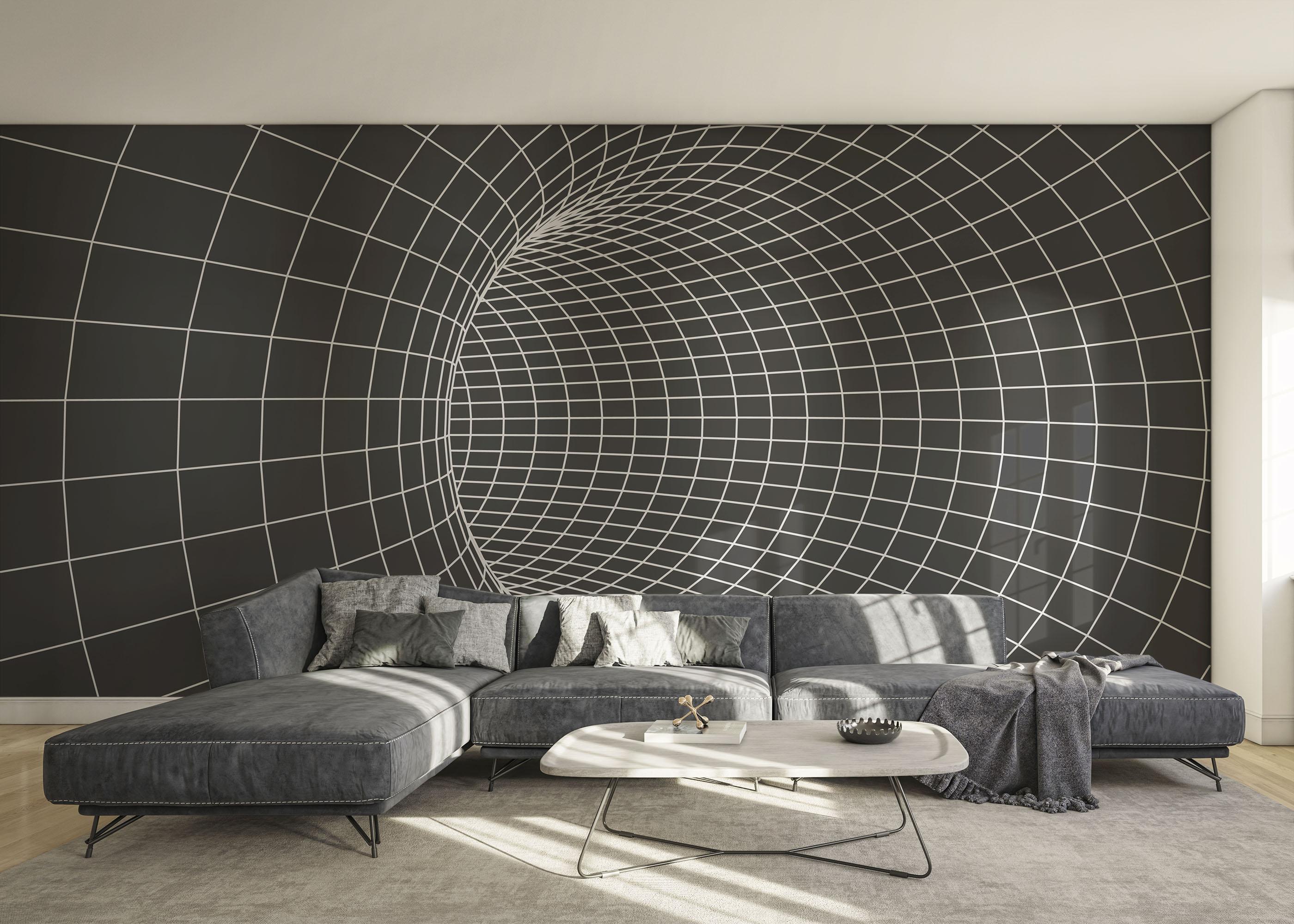 Fototapet Grey Tunnel Line mockup 0