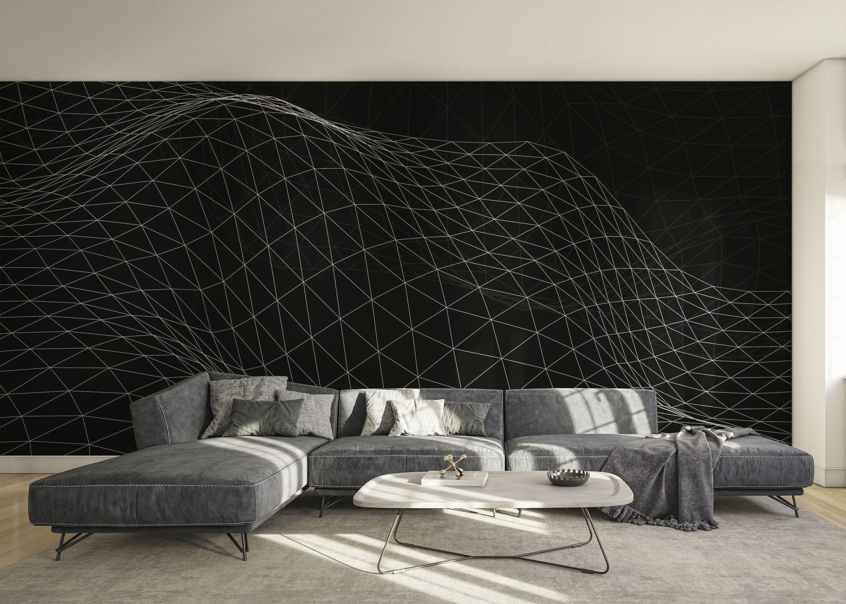 Fototapet Triangle Wave 3d Art mockup 0