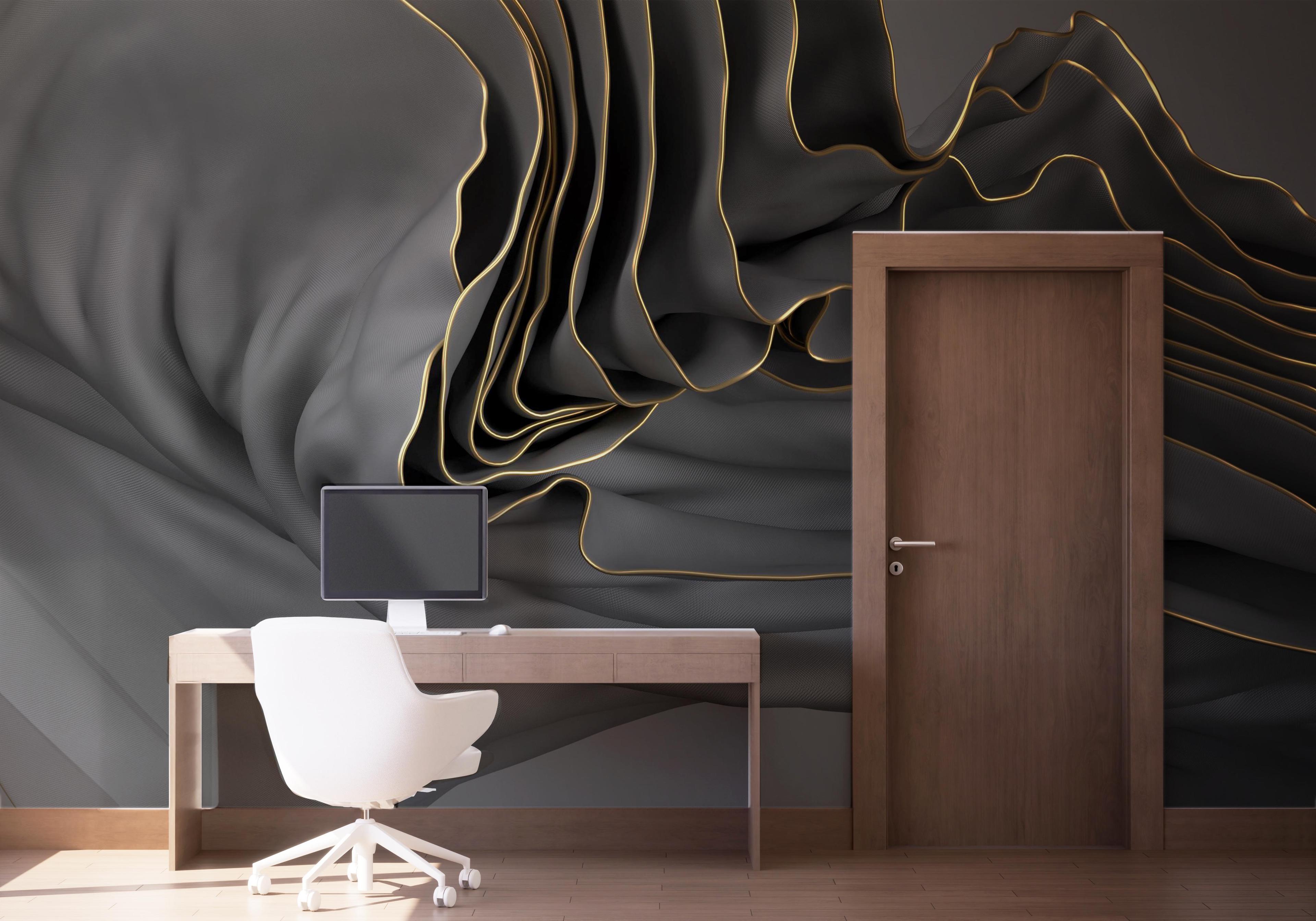 Fototapet 3d Wavy Material mockup 1