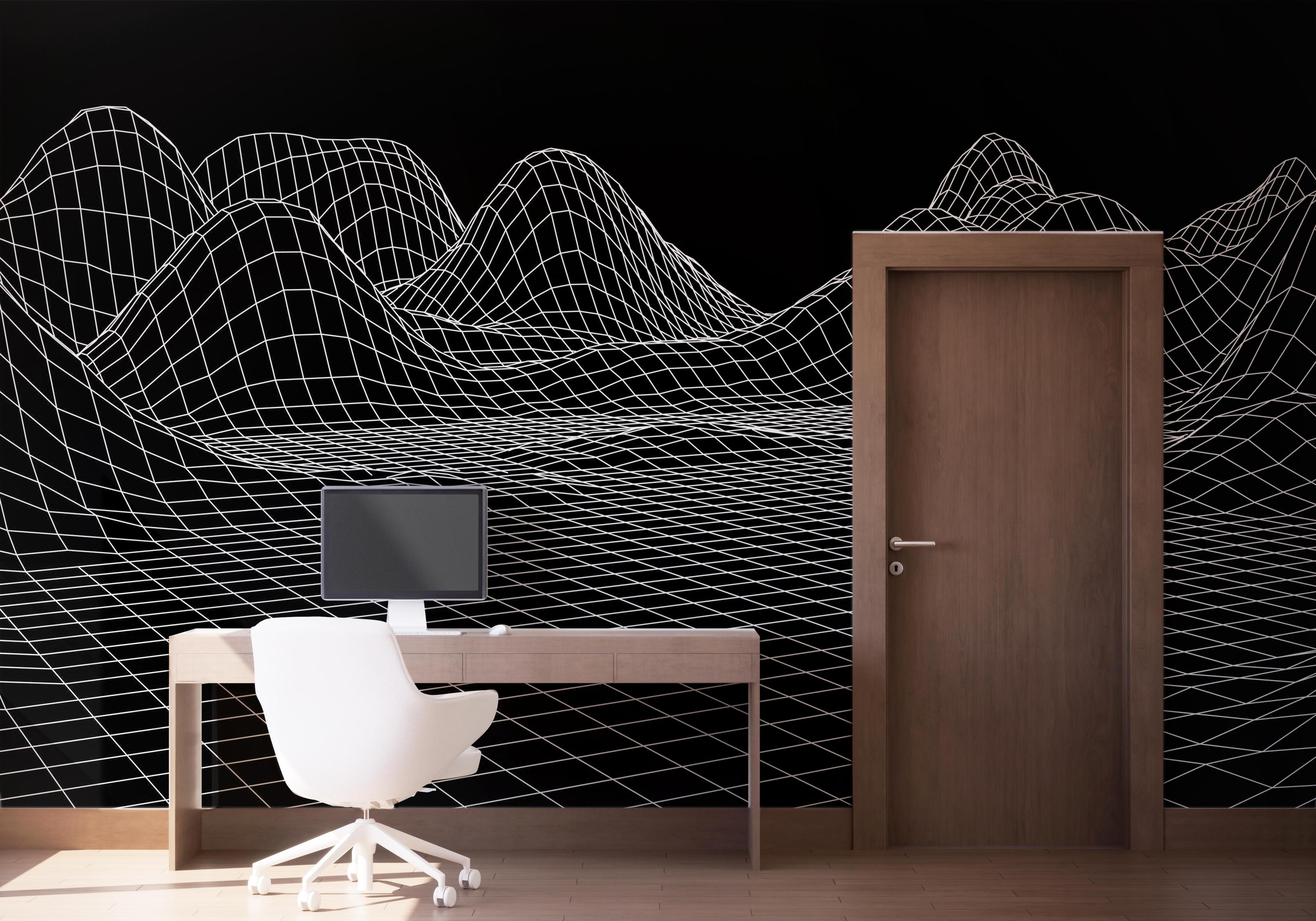 Fototapet Black 3d Hill Line mockup 1