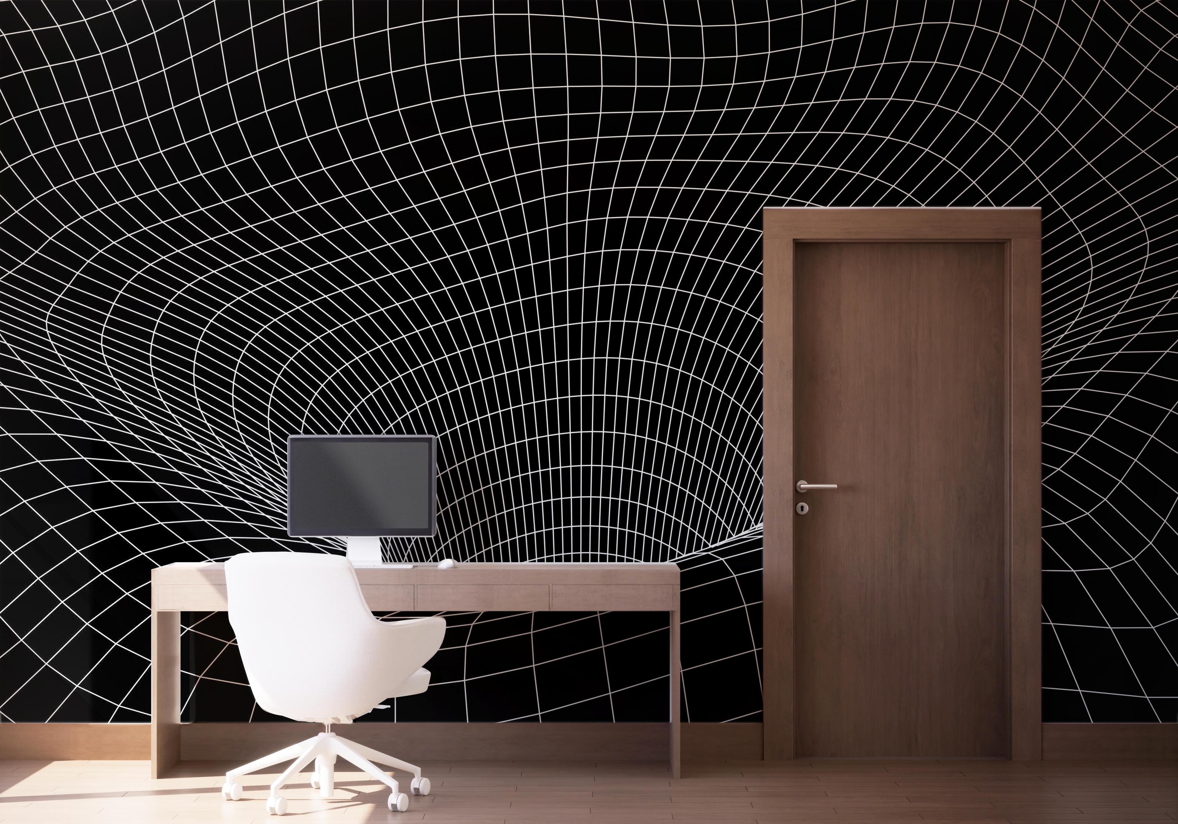 Fototapet Black 3d Hole Line mockup 1