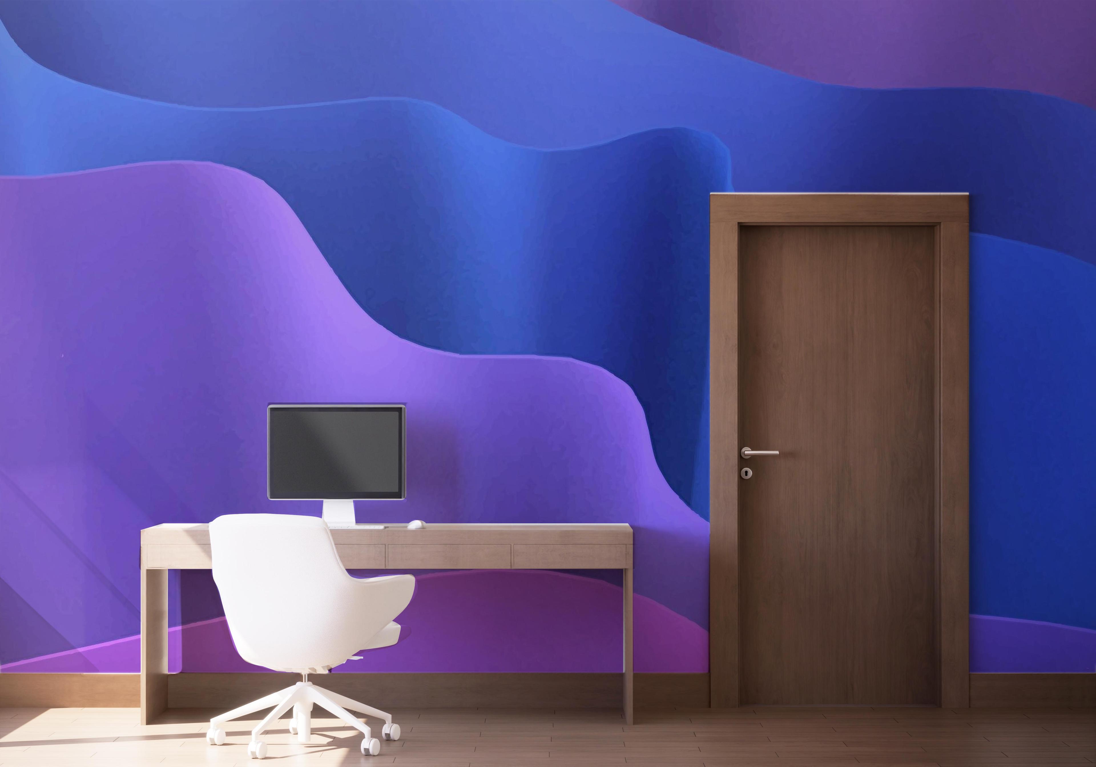 Fototapet Blue 3d Paper mockup 1