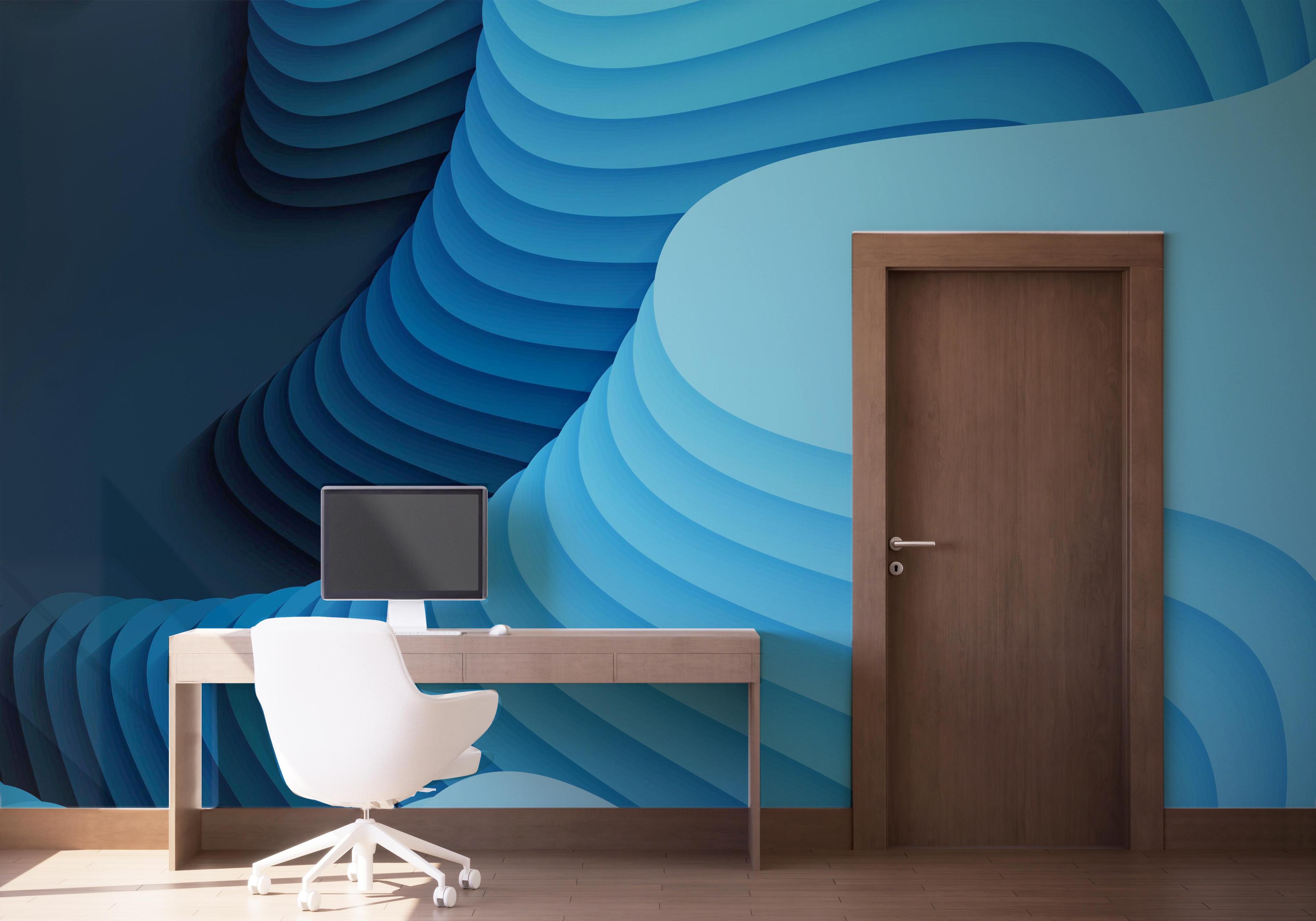 Fototapet Blue Shades Paper mockup 1