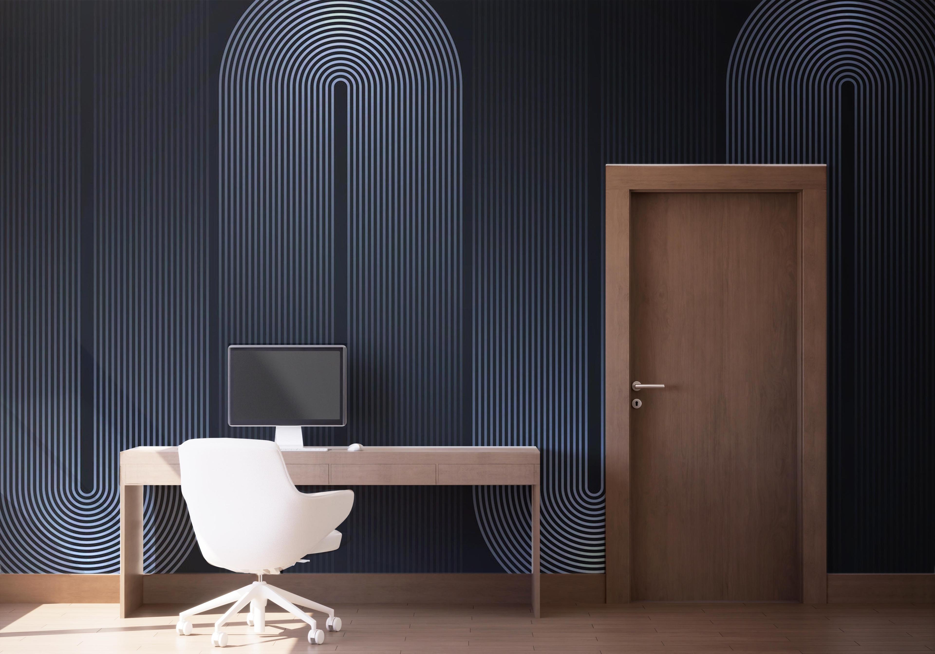 Fototapet Curved Light Lines mockup 1