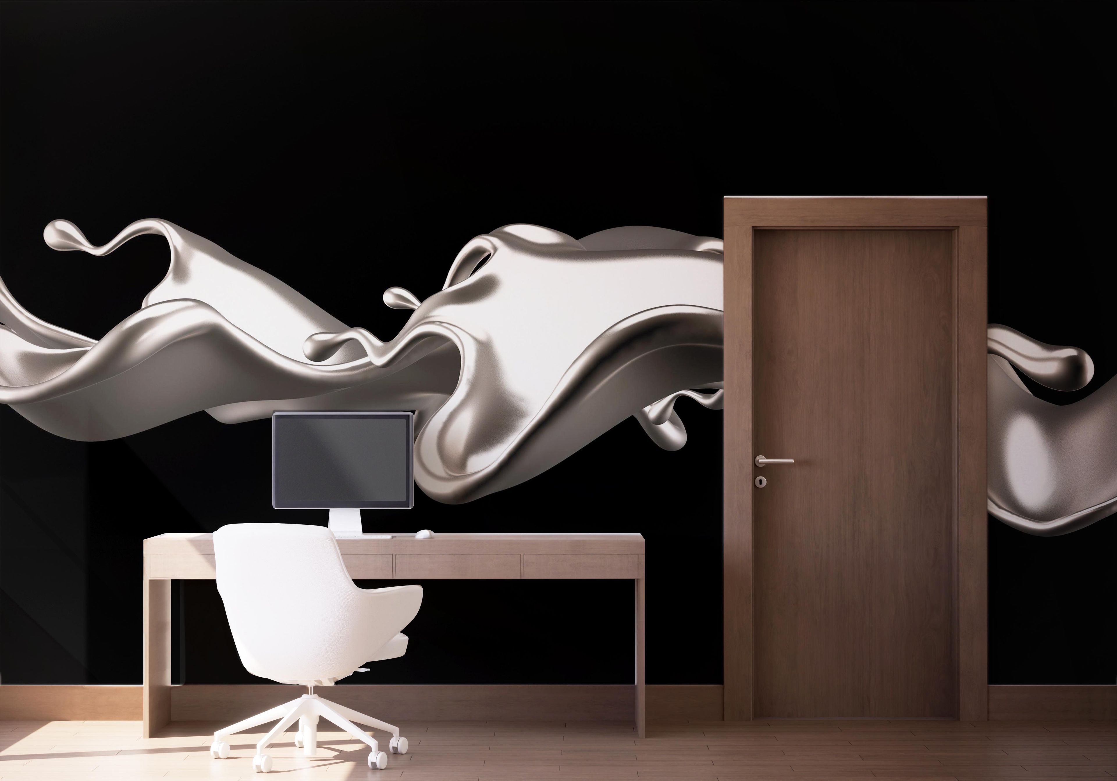 Elegant Silver Liquid mockup 1