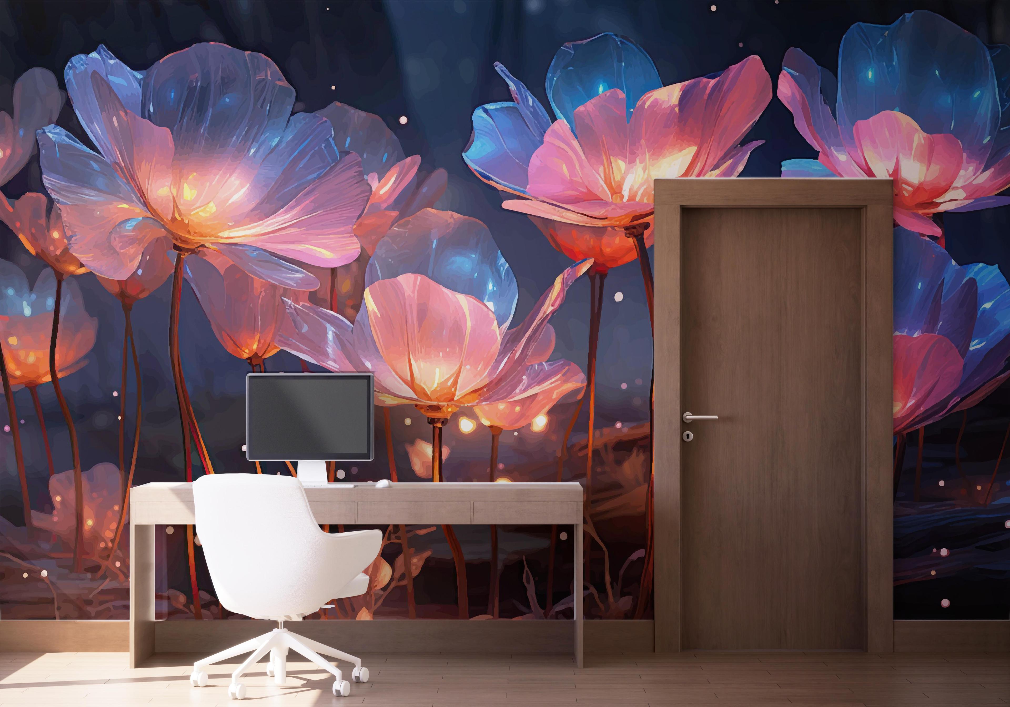 Fototapet Flower 3d Glow mockup 1