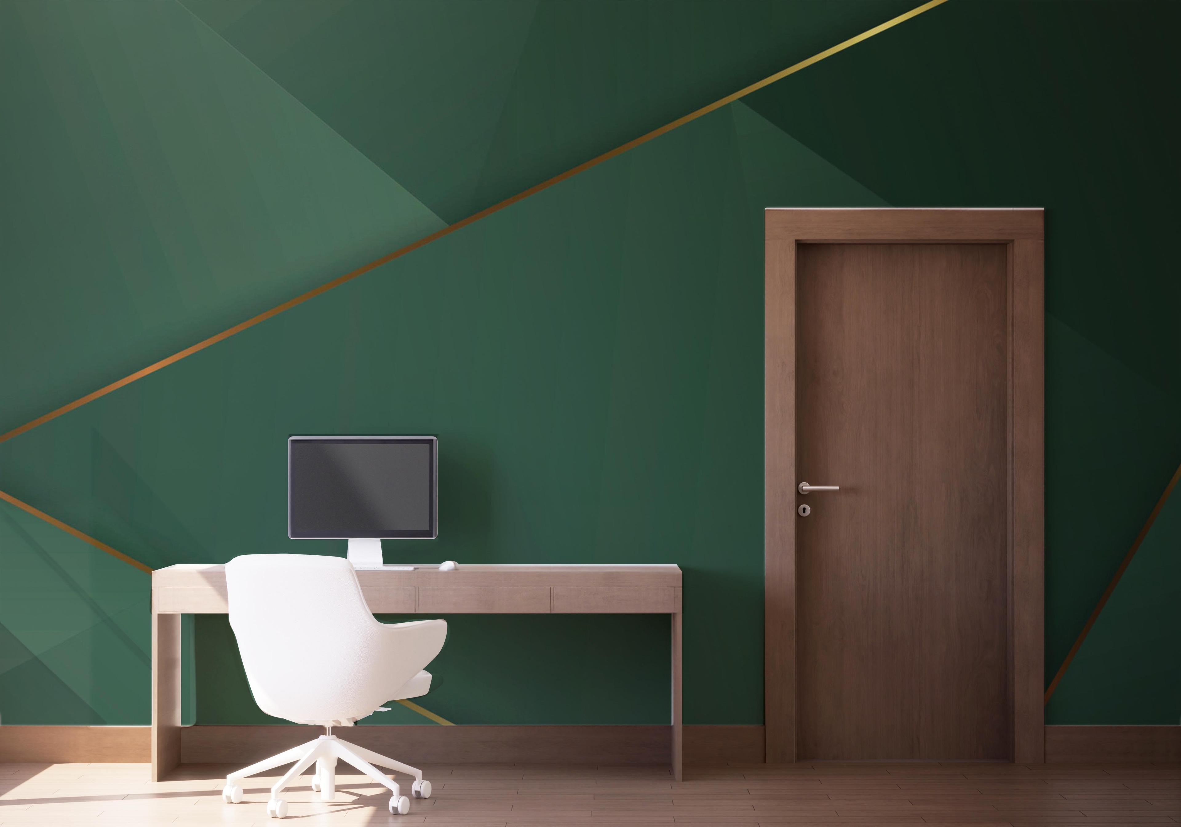 Fototapet Gold 3d Triangle Line mockup 1