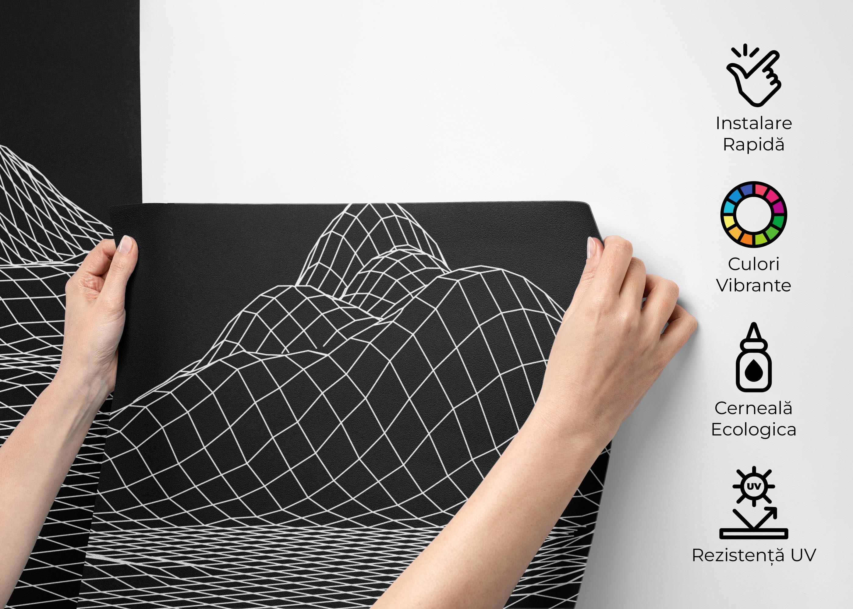 Fototapet Black 3d Hill Line mockup 2