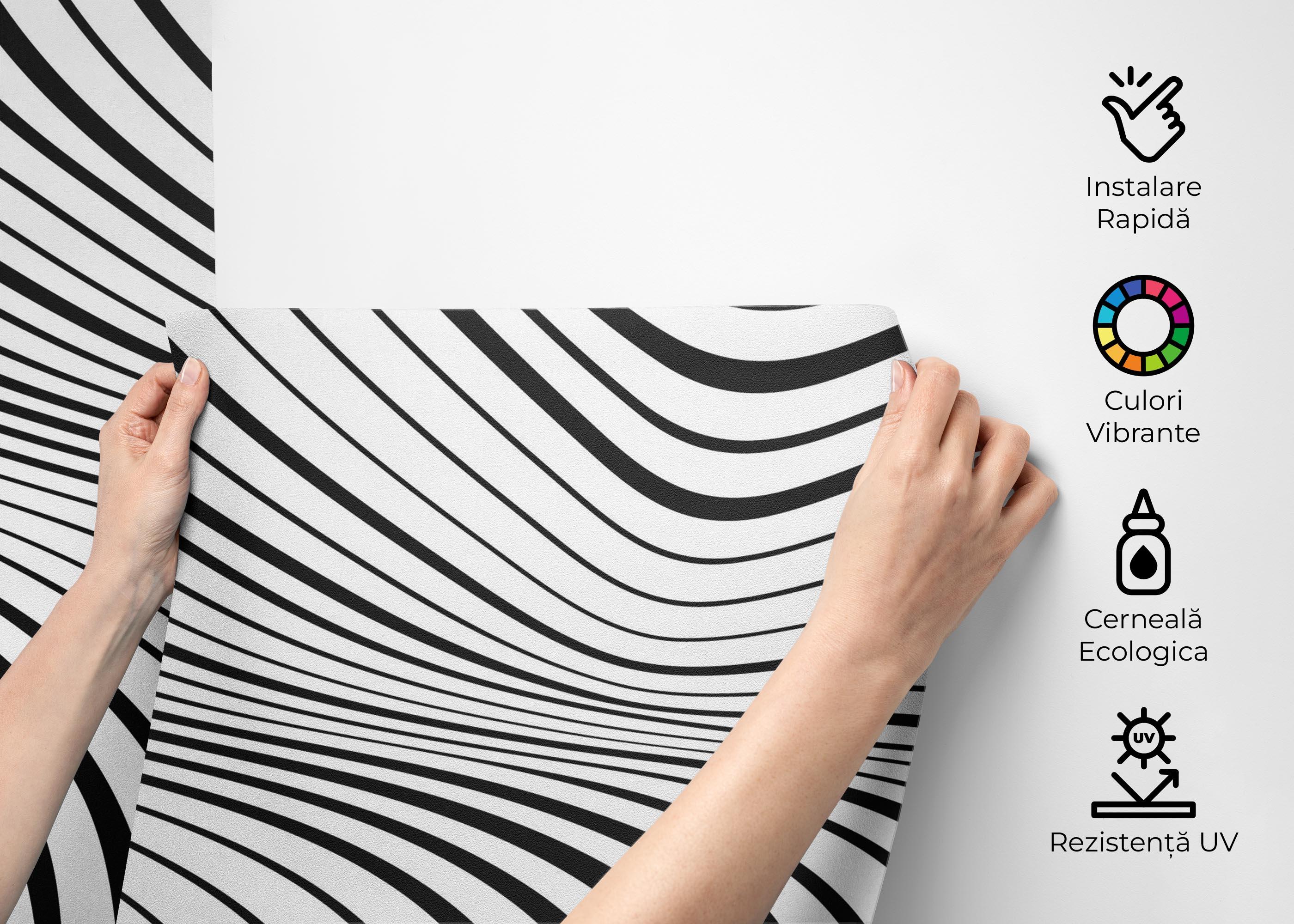 Fototapet Black 3d Texture Line mockup 2