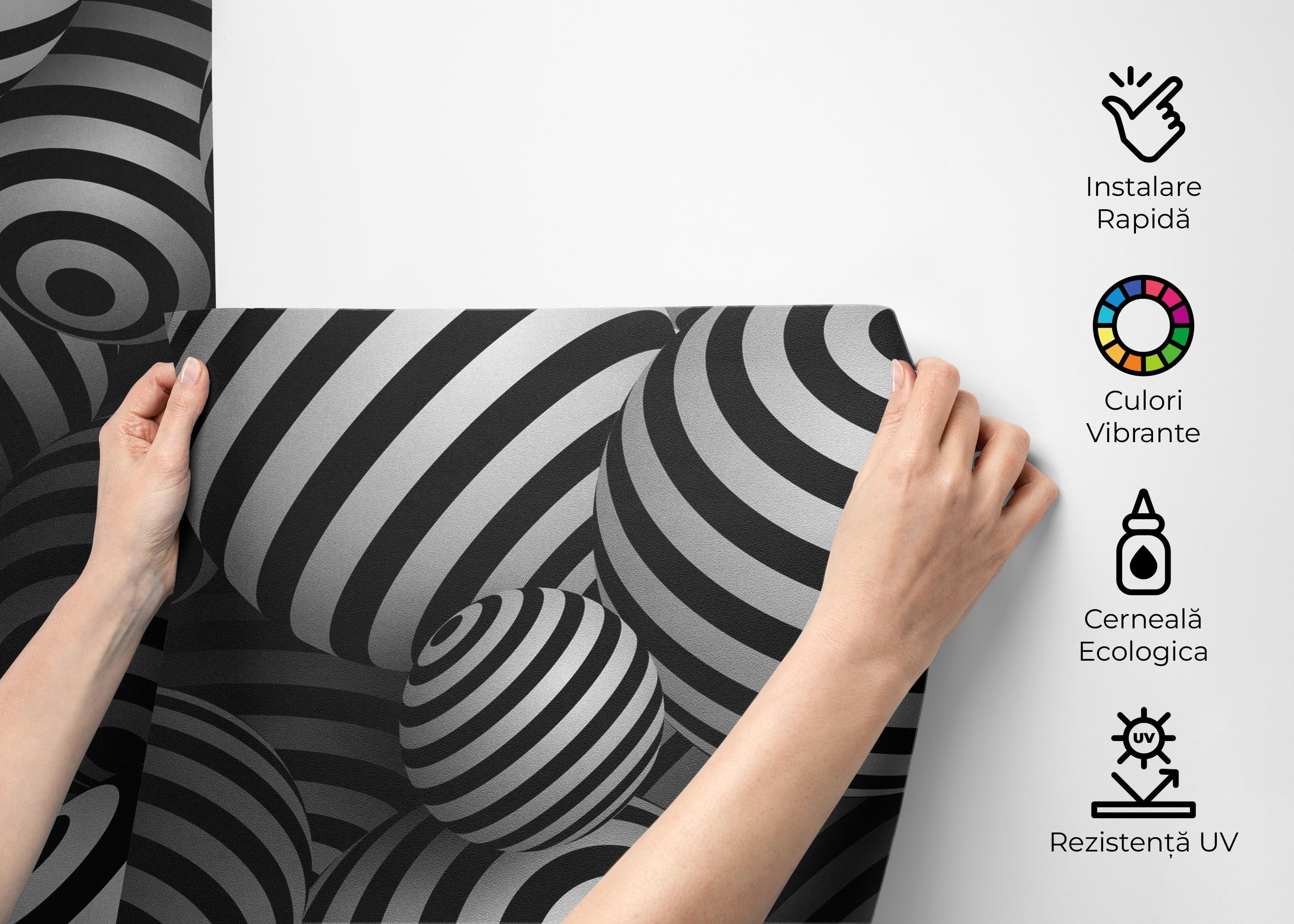 Fototapet Black White 3d Balls mockup 2