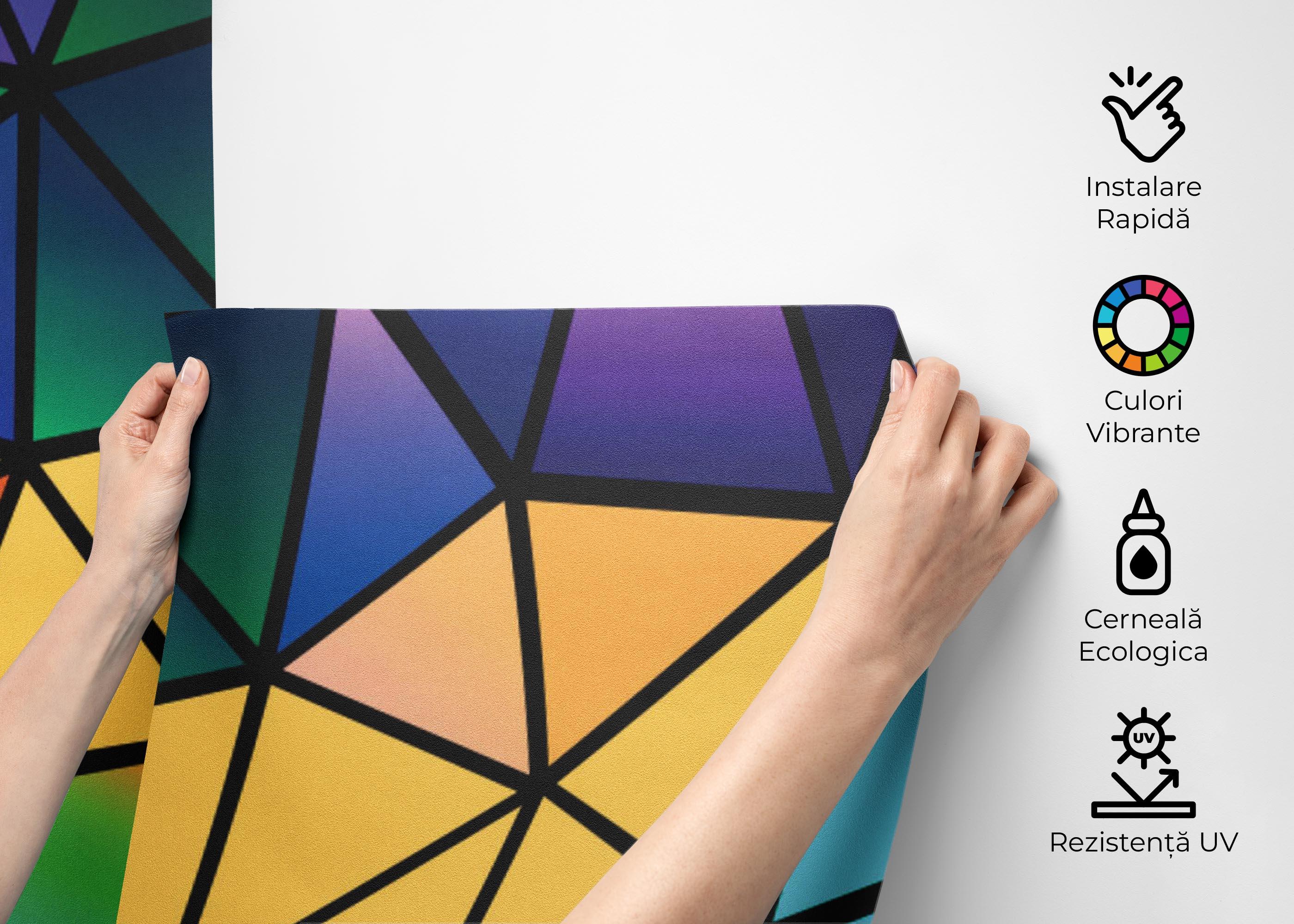 Fototapet Color Mosaic Polygons mockup 2