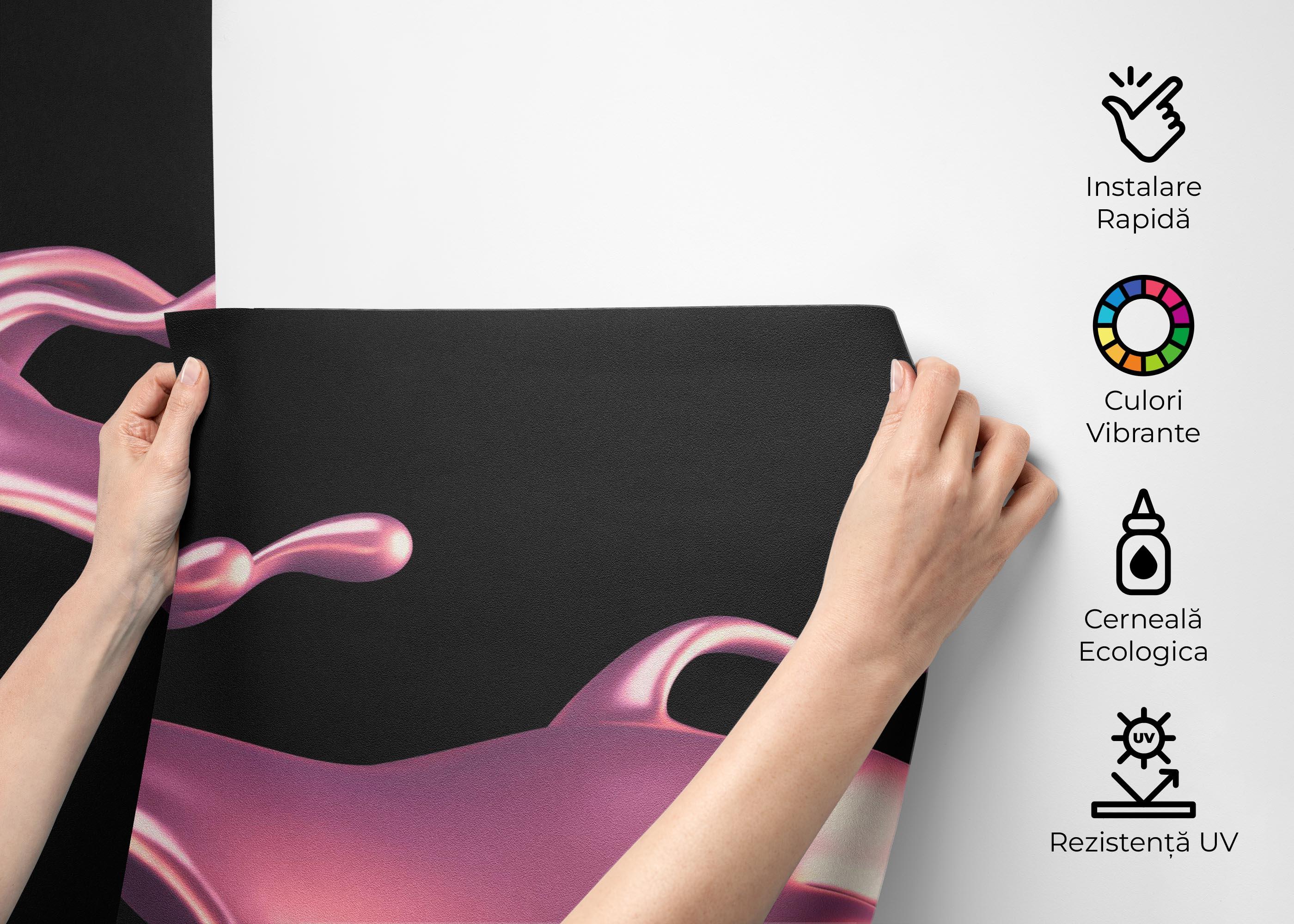 Fototapet Cool Pink Floating Liquid mockup 2