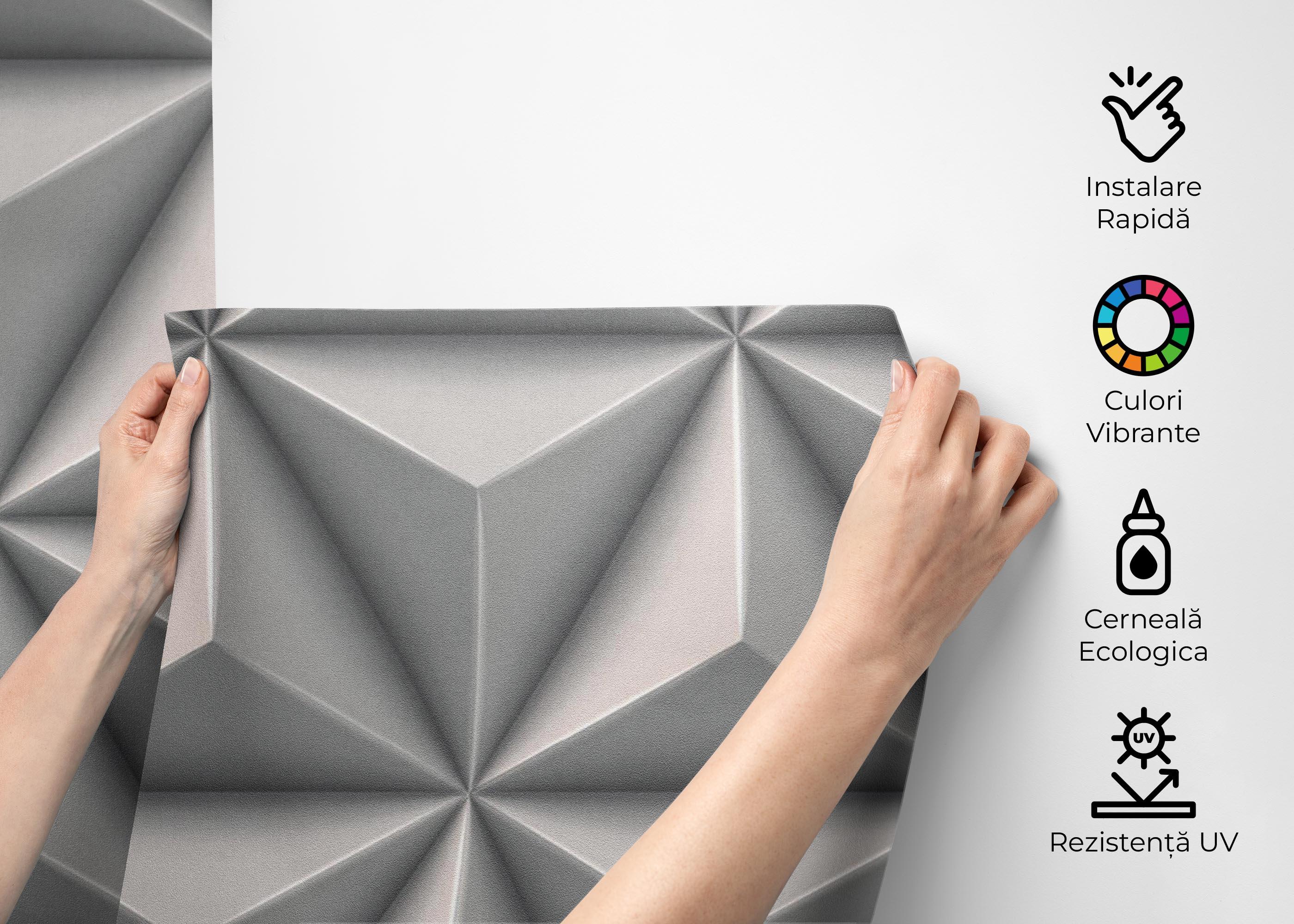 Fototapet Grey 3d Triangle mockup 2