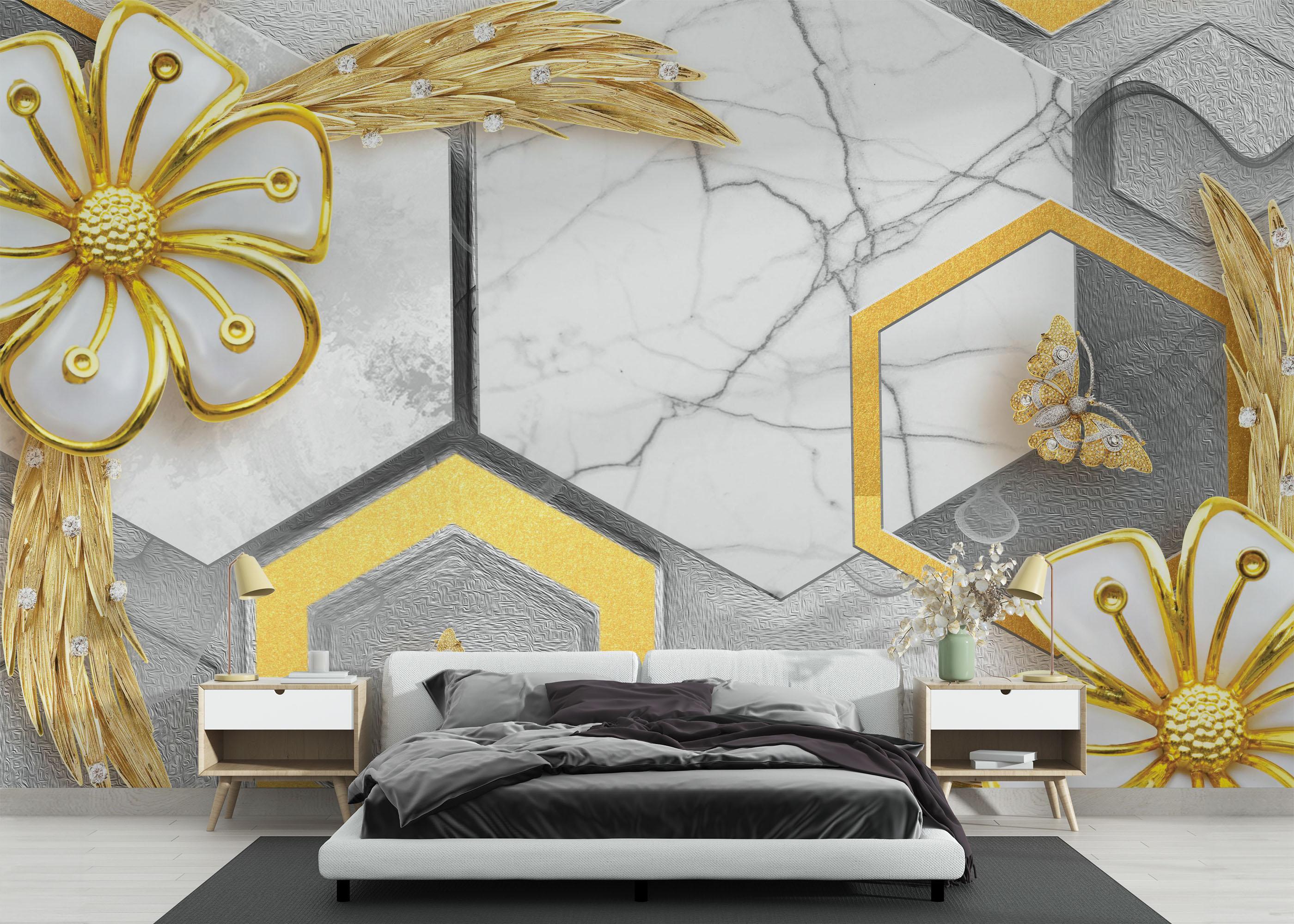 Fototapet 3d Geometric Nature mockup 3