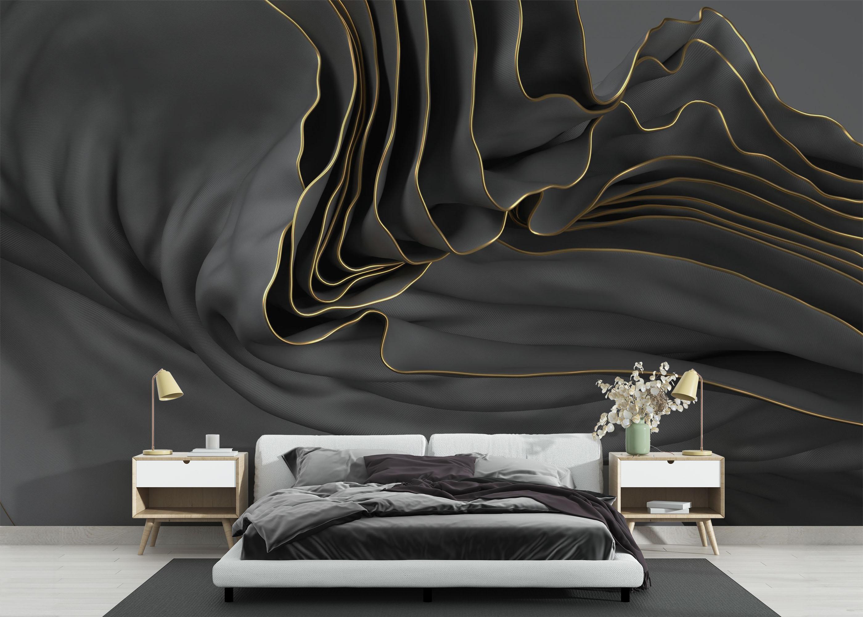 Fototapet 3d Wavy Material mockup 3