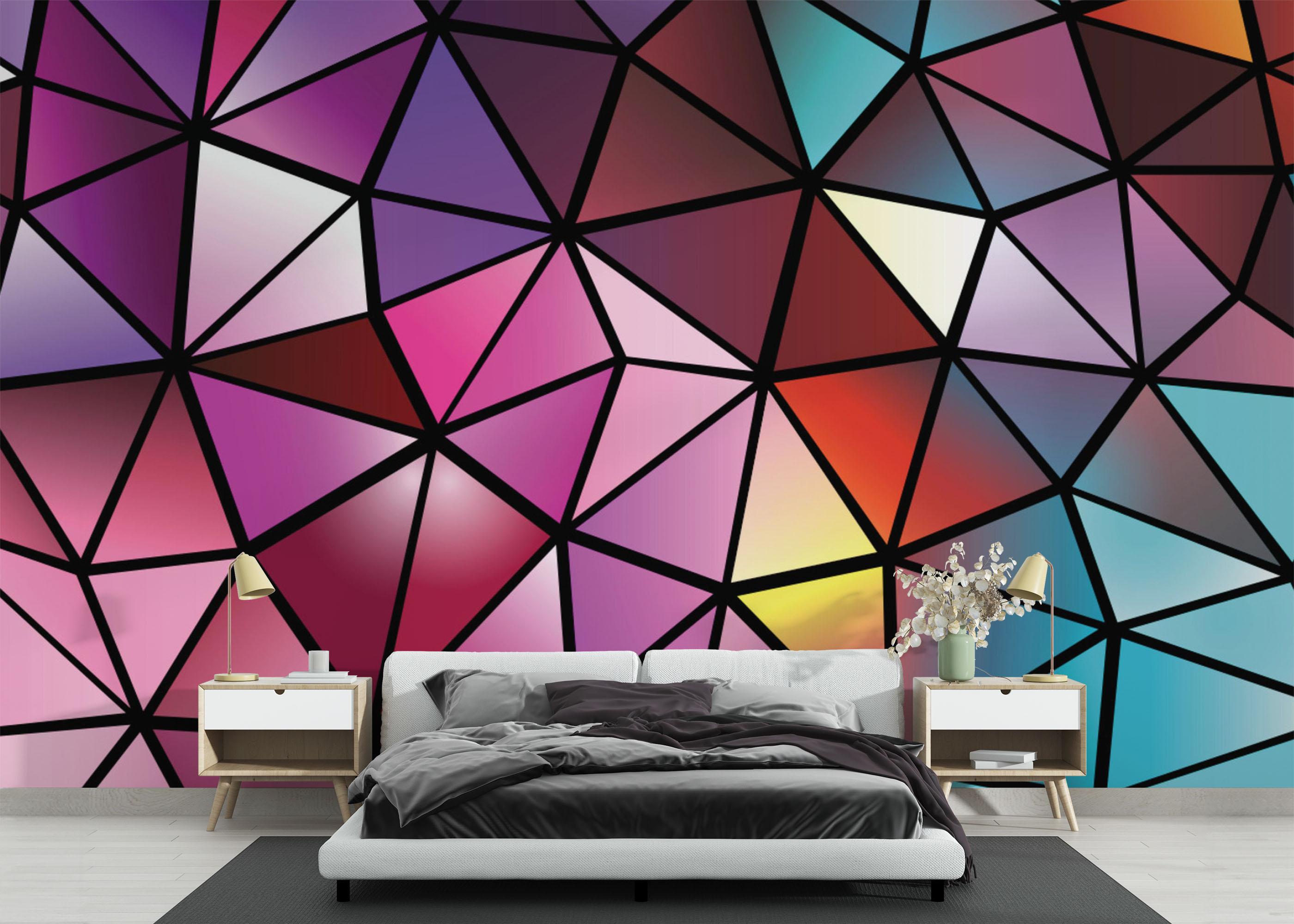 Fototapet Abstract Mosaic Triangle mockup 3