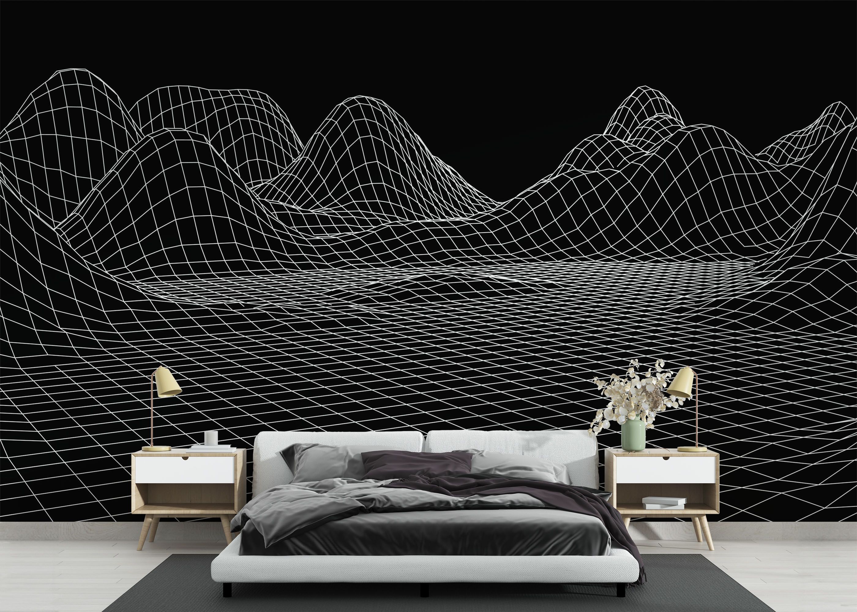 Black 3d Hill Line mockup 3