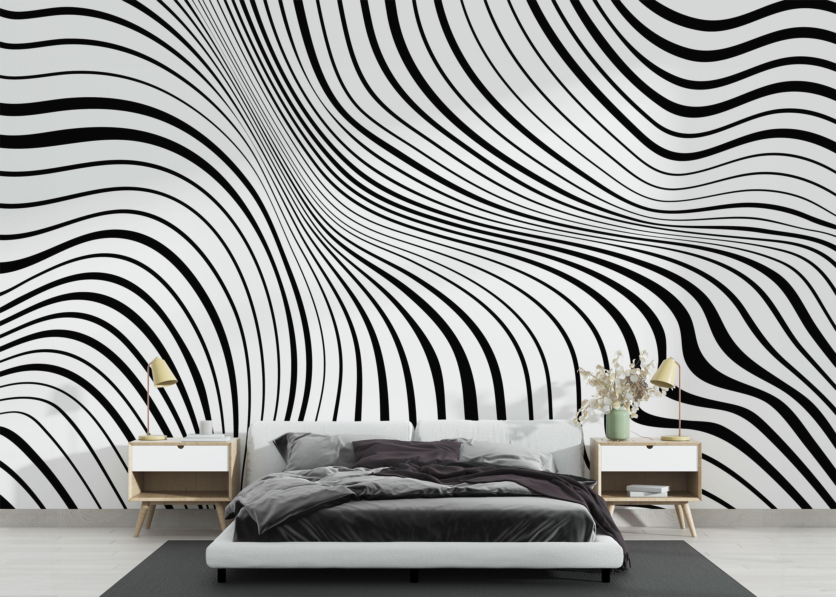 Fototapet Black 3d Texture Line mockup 3