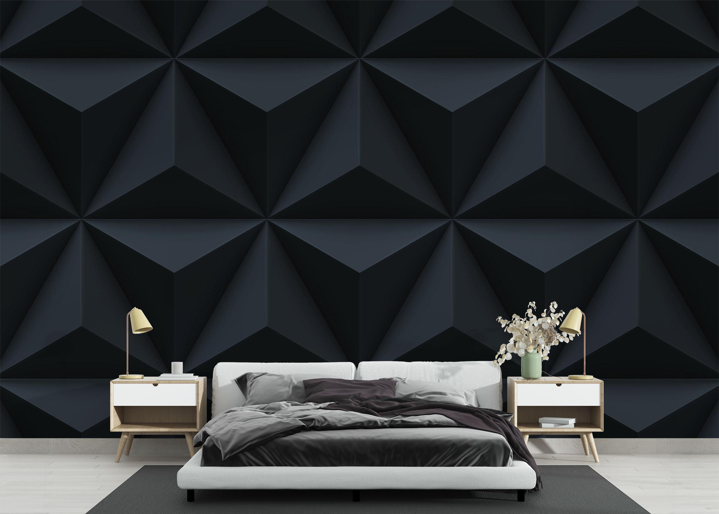 Fototapet Black 3d Triangle mockup 3