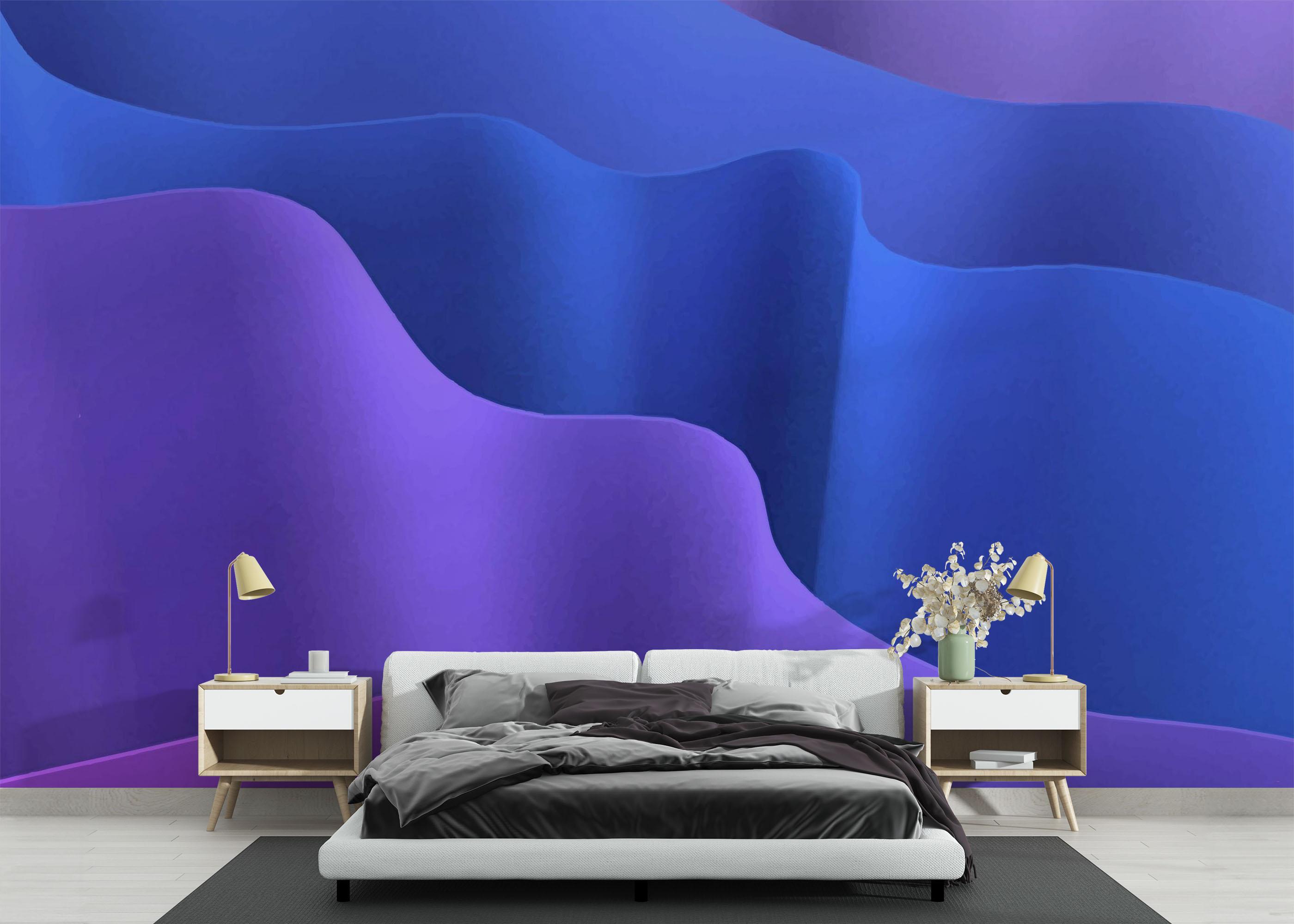 Fototapet Blue 3d Paper mockup 3