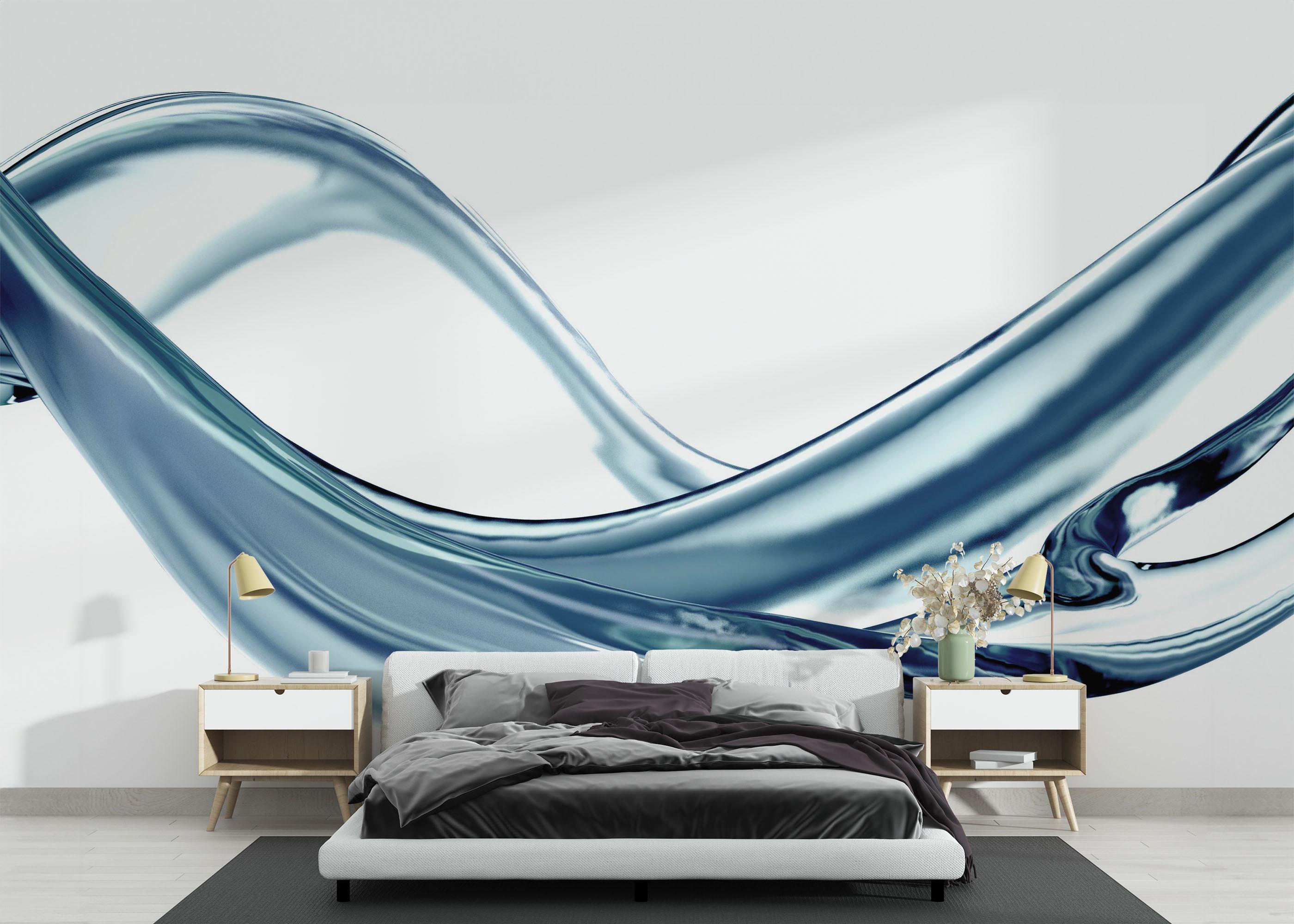 Fototapet Clear Blue Liquid mockup 3