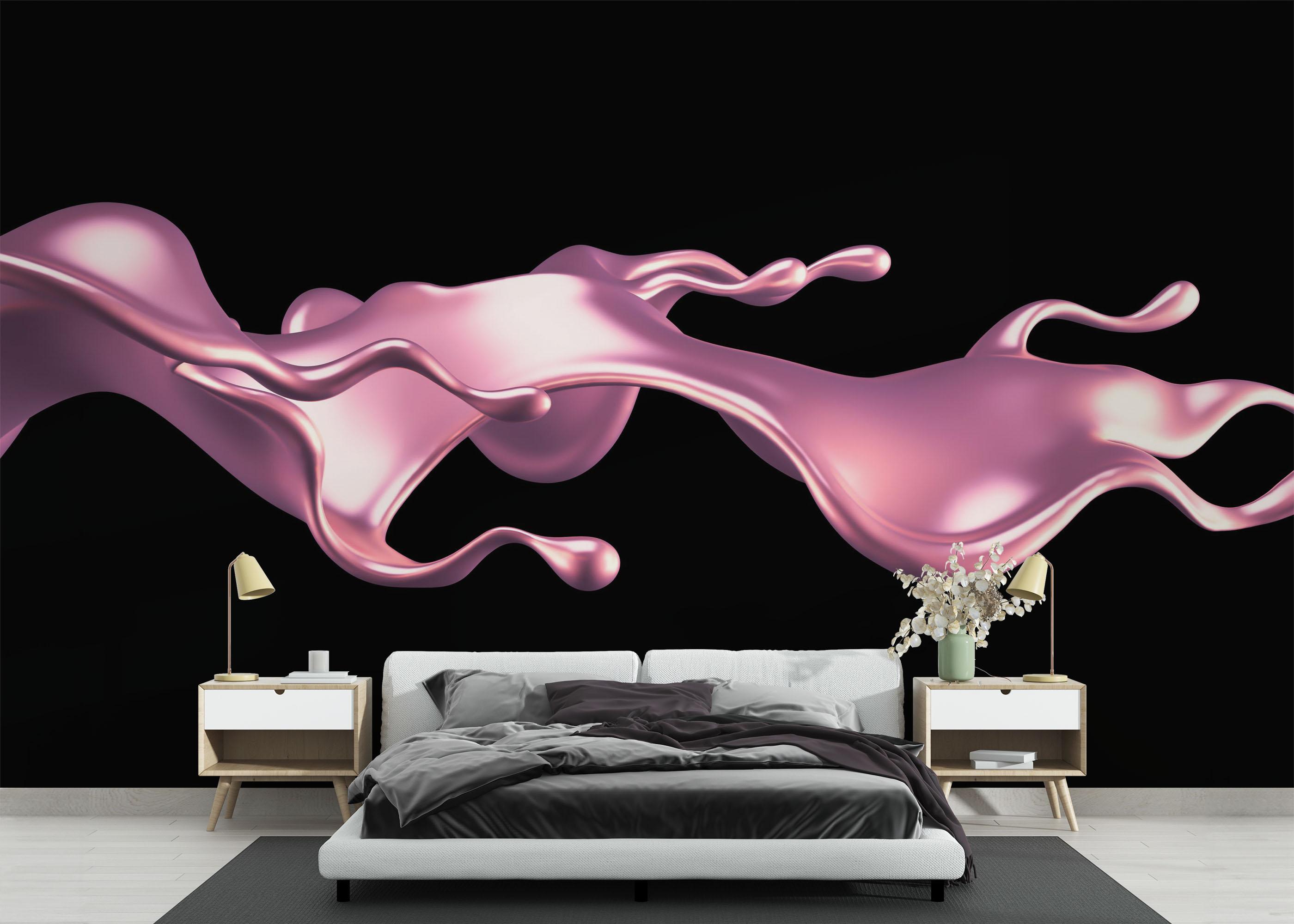 Fototapet Cool Pink Floating Liquid mockup 3
