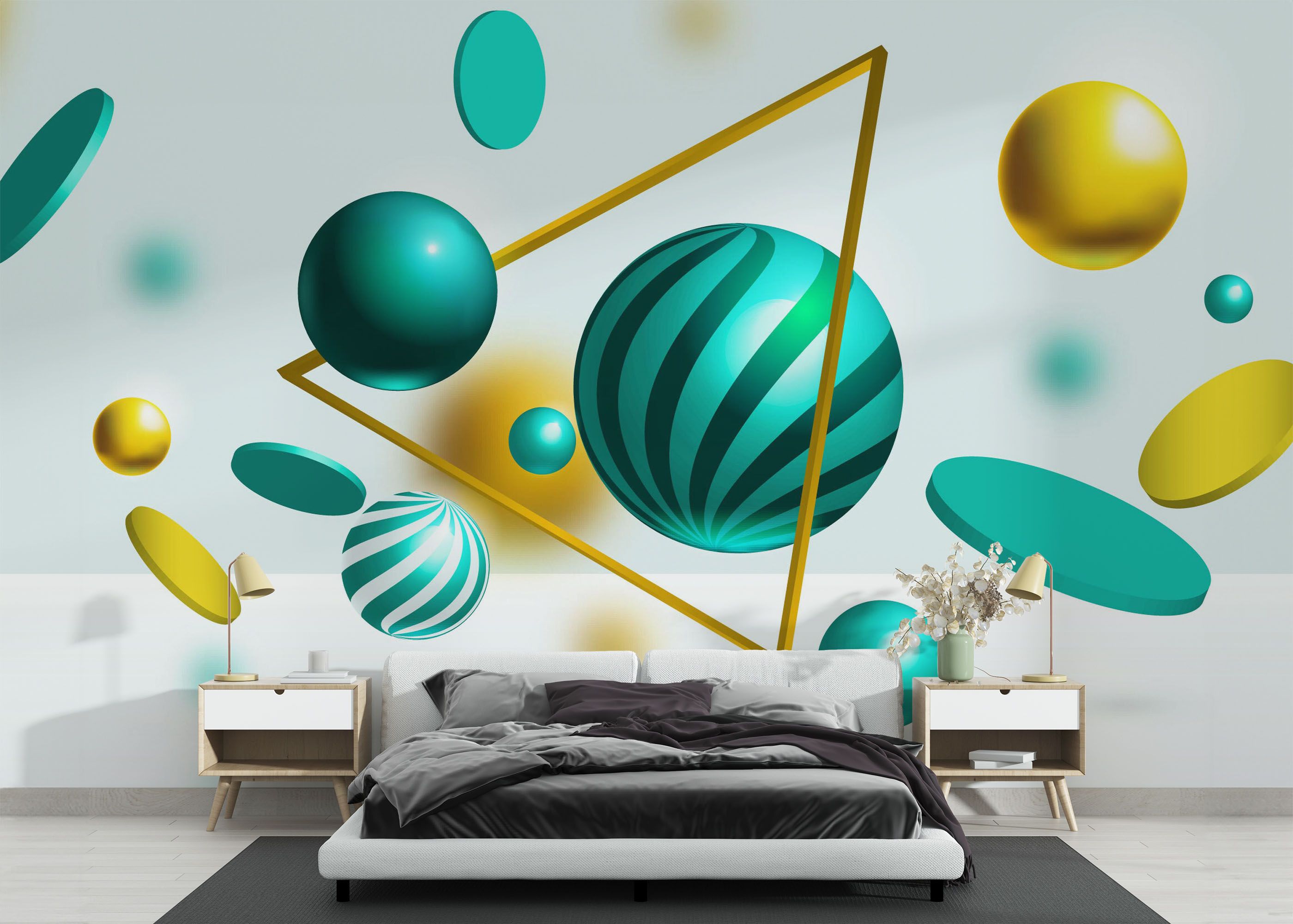 Floating Green Balls mockup 3