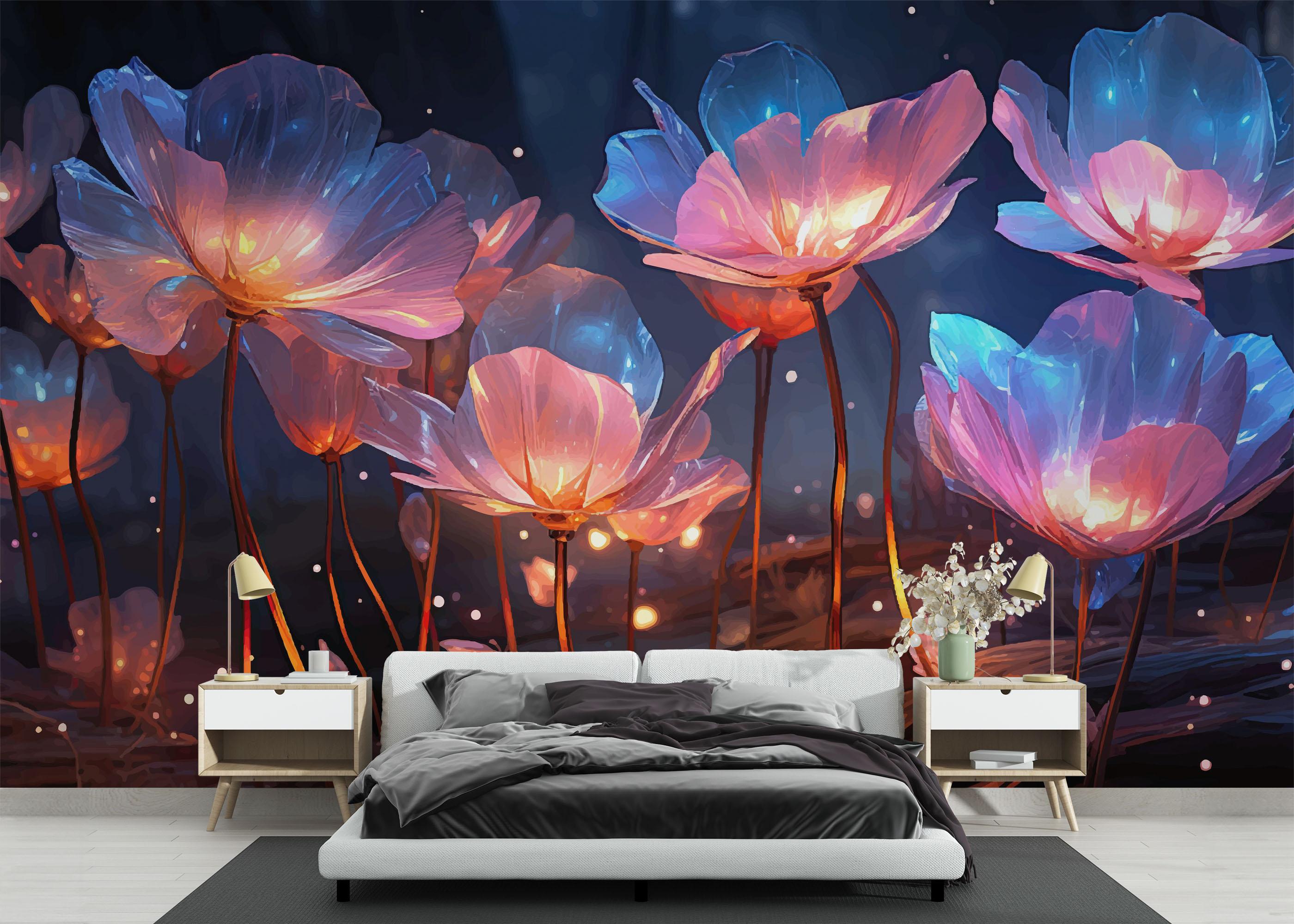 Fototapet Flower 3d Glow mockup 3