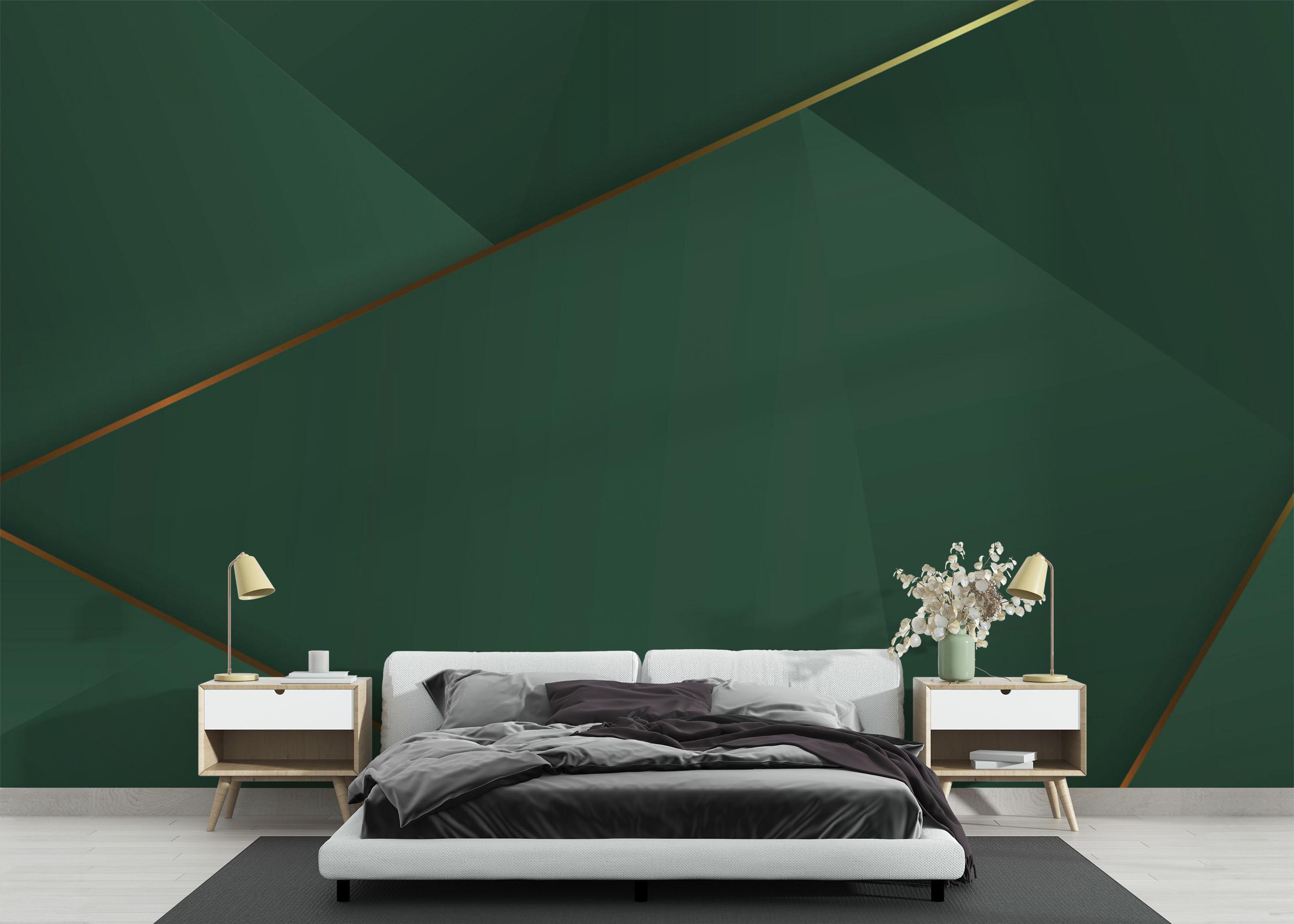 Fototapet Gold 3d Triangle Line mockup 3