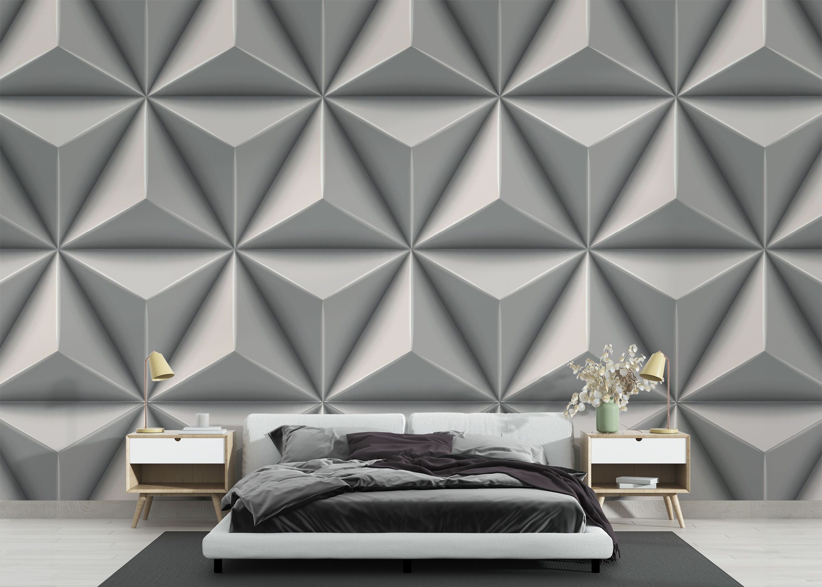 Grey 3d Triangle mockup 3