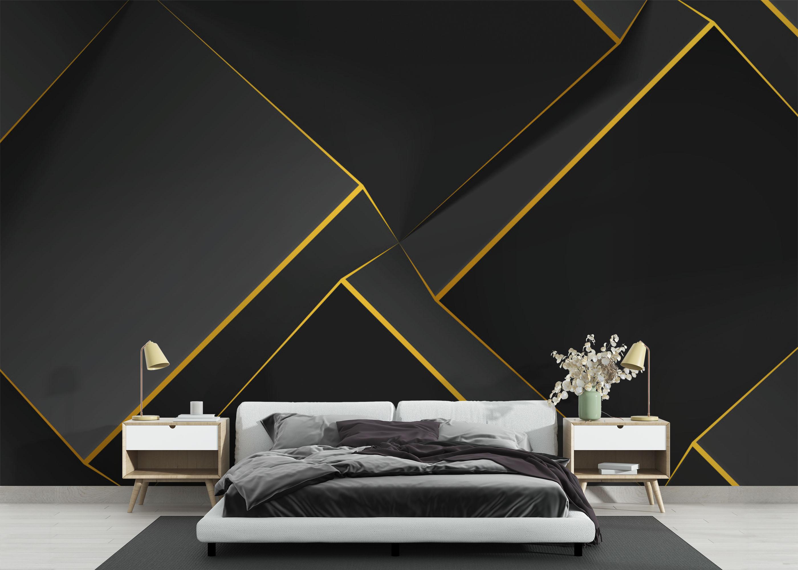 Fototapet Volumetric Yellow Cubes mockup 3