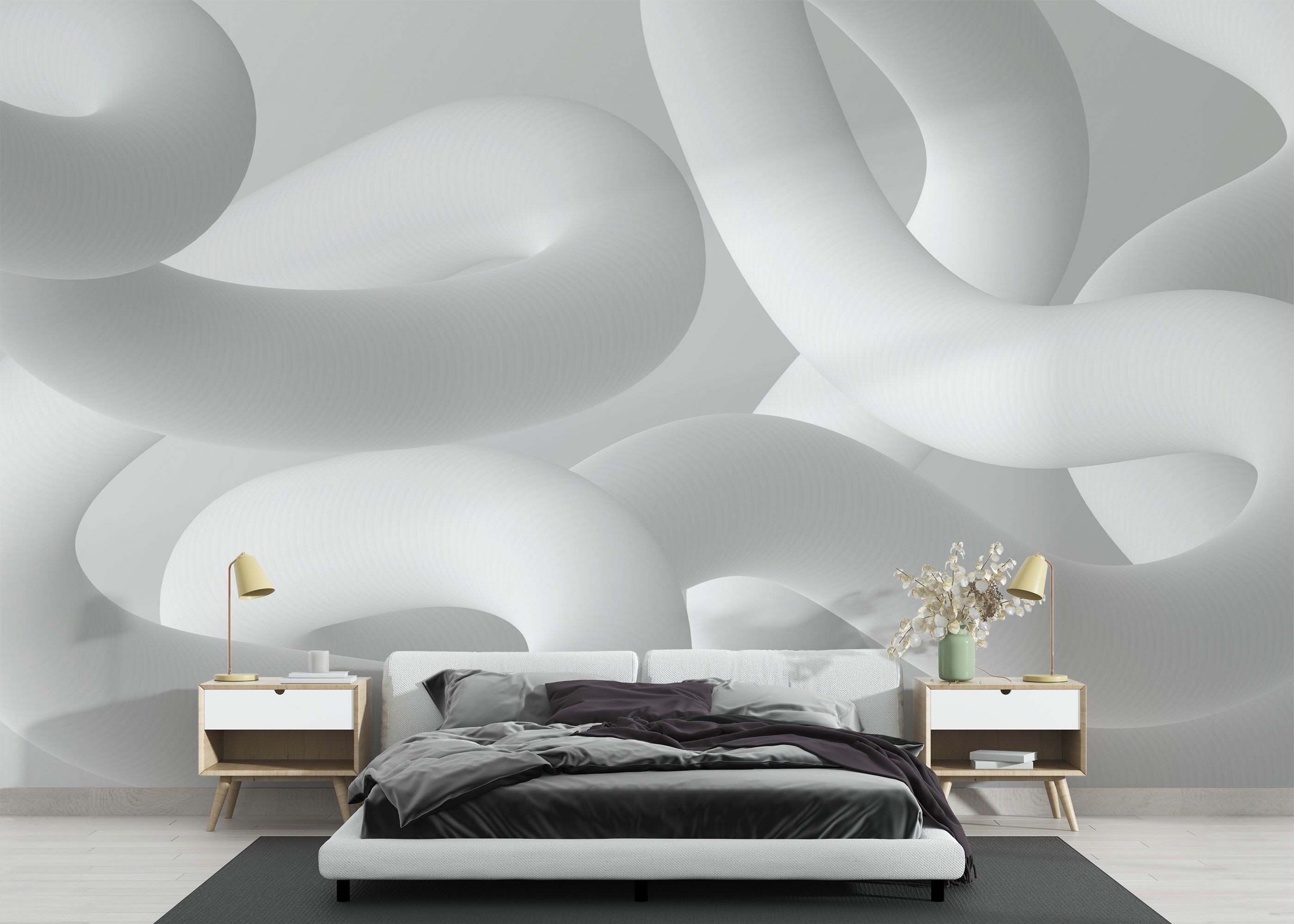 White Grey 3d Line mockup 3