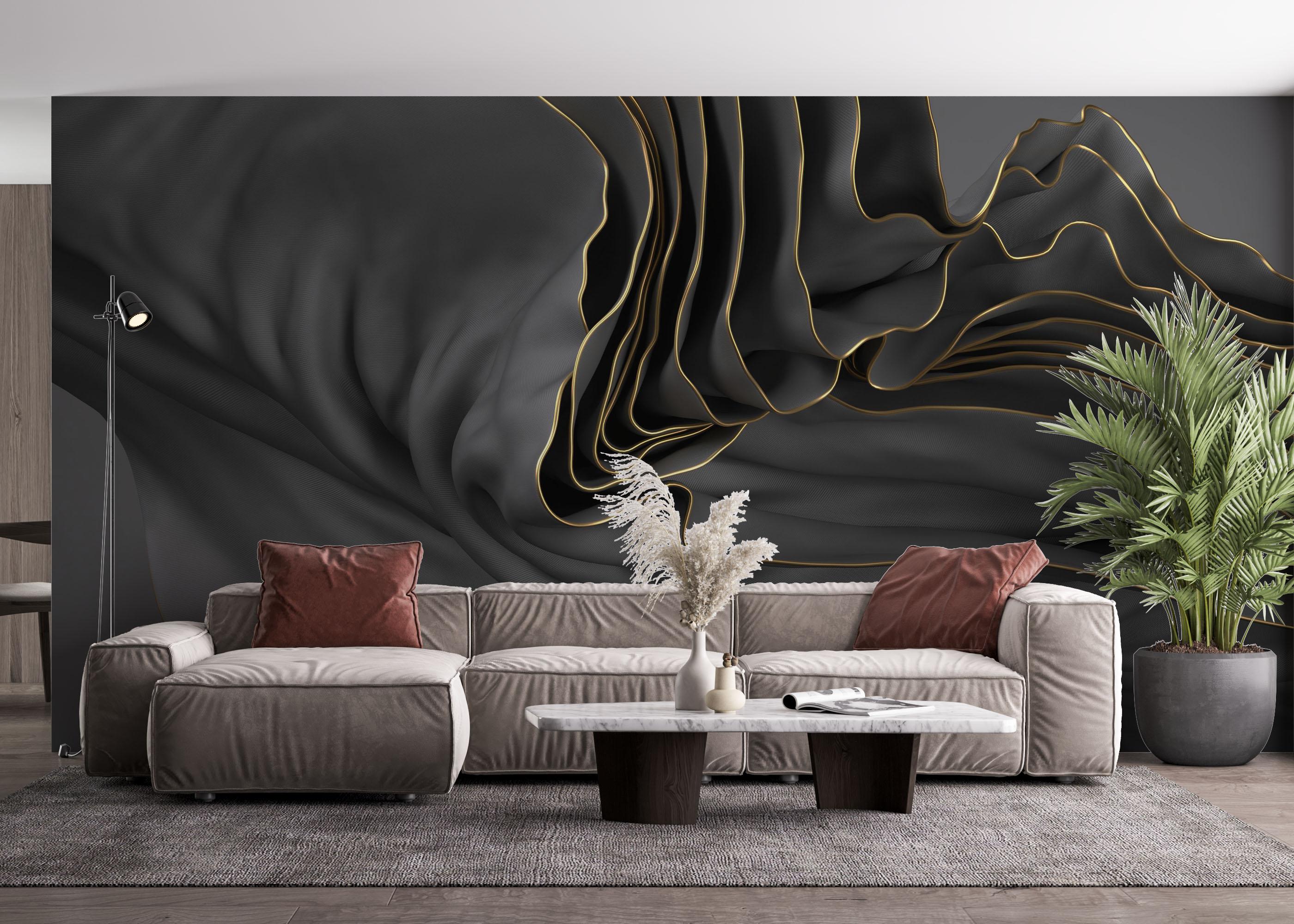 Fototapet 3d Wavy Material mockup 4