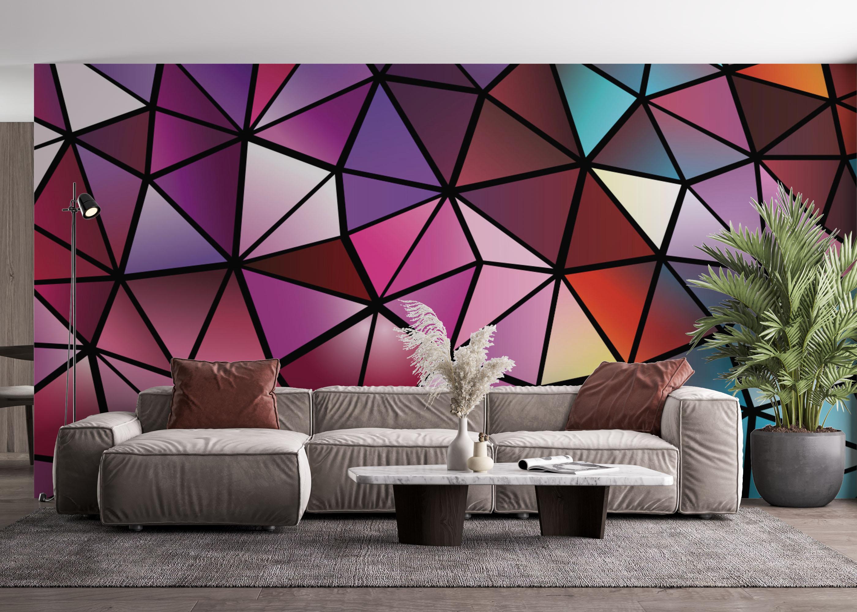 Fototapet Abstract Mosaic Triangle mockup 4