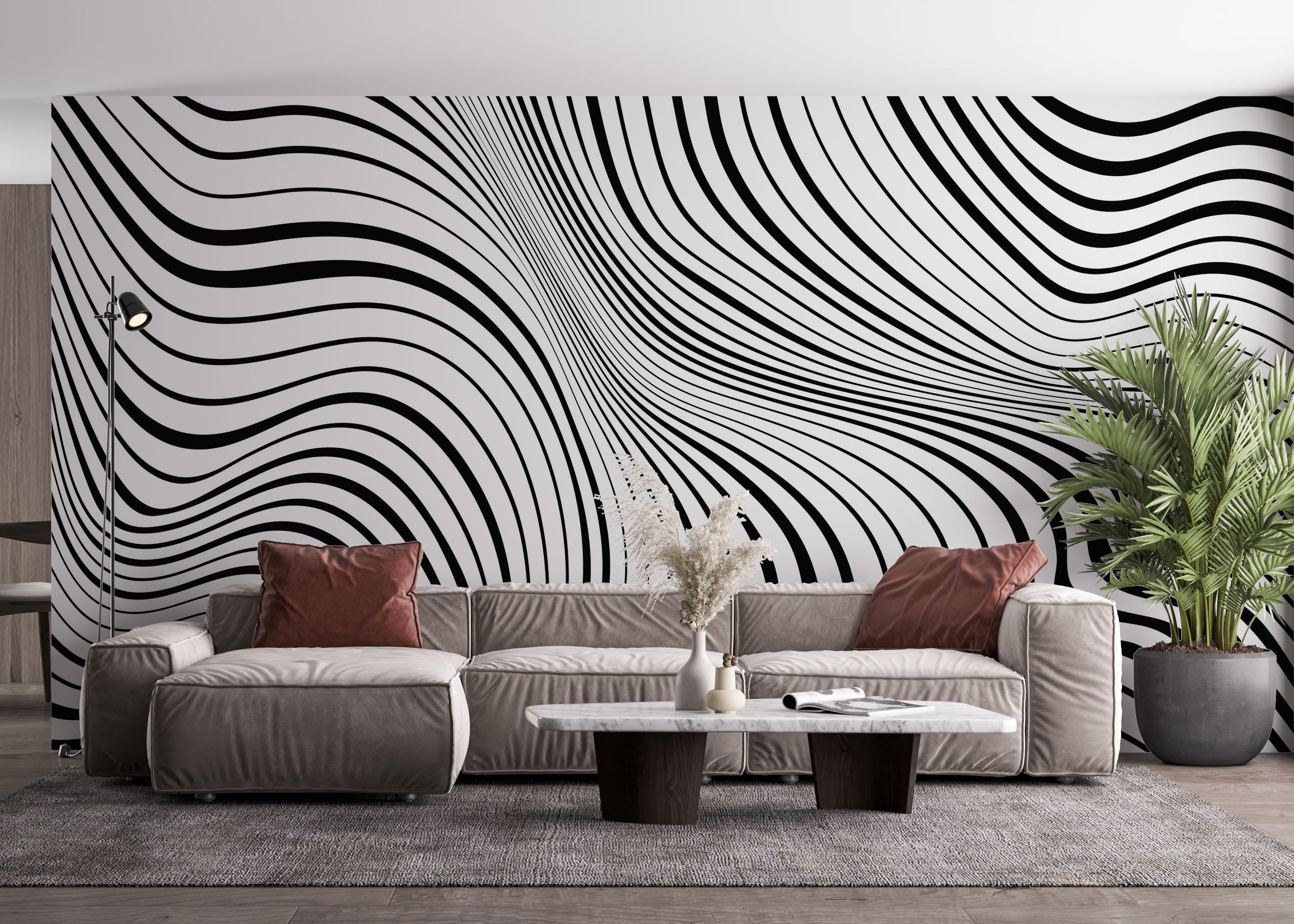 Fototapet Black 3d Texture Line mockup 4