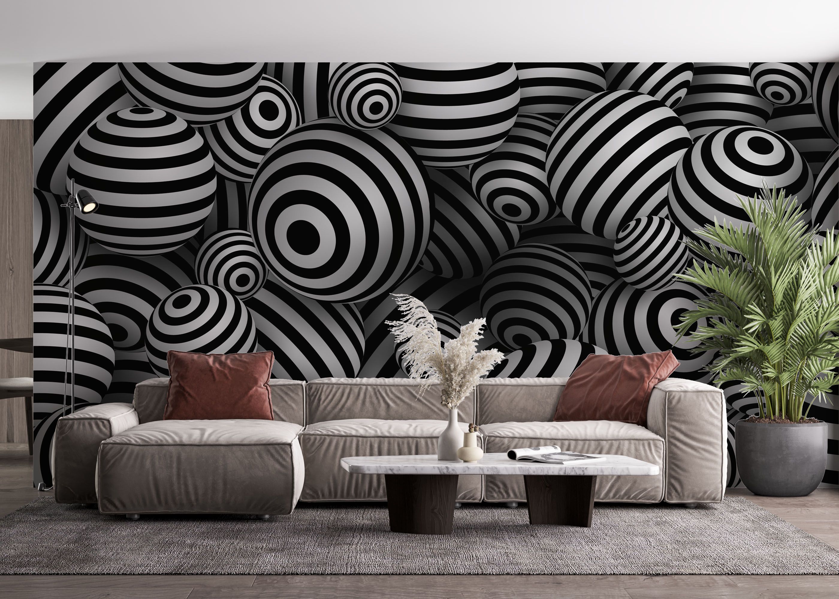 Black White 3d Balls mockup 4