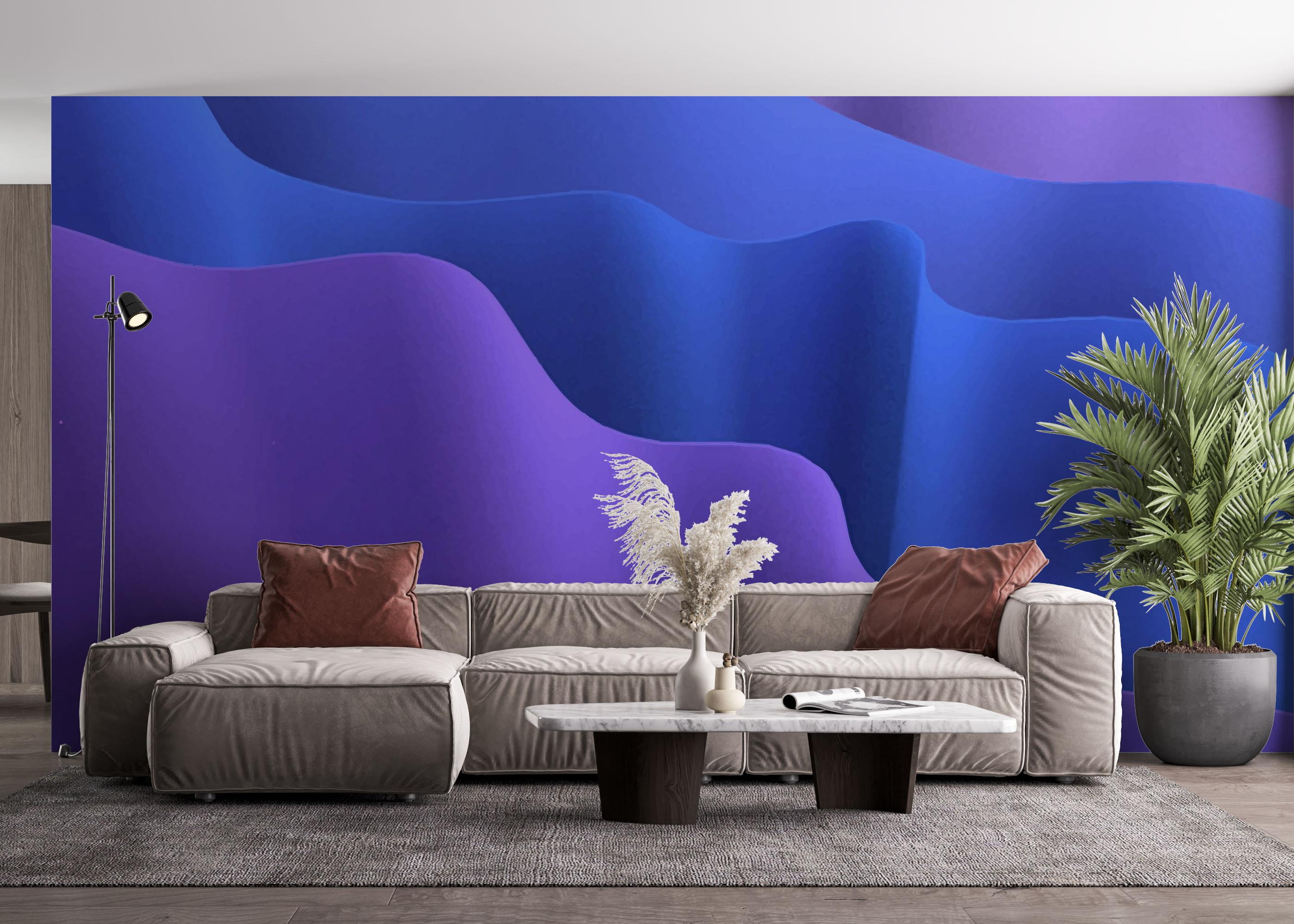 Fototapet Blue 3d Paper mockup 4