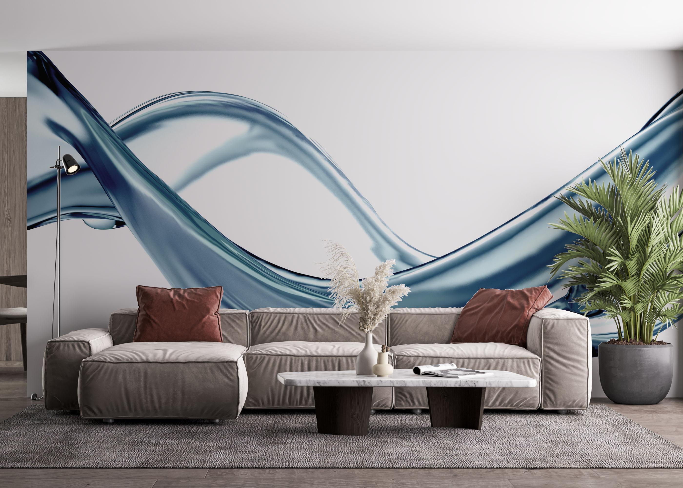 Fototapet Clear Blue Liquid mockup 4